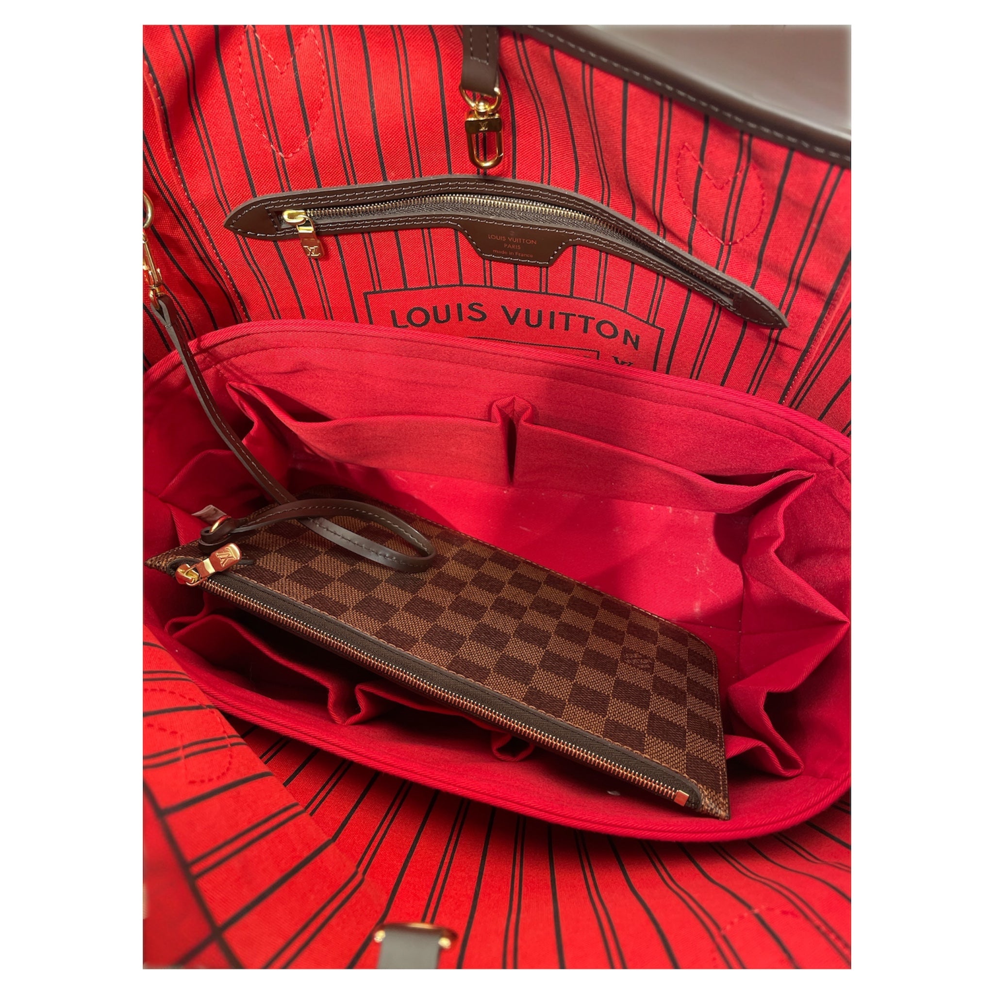 LOUIS VUITTON/Tote Bag/Plaid/Leather/BRW/Neverfull with Clutch  SF4166 view 4