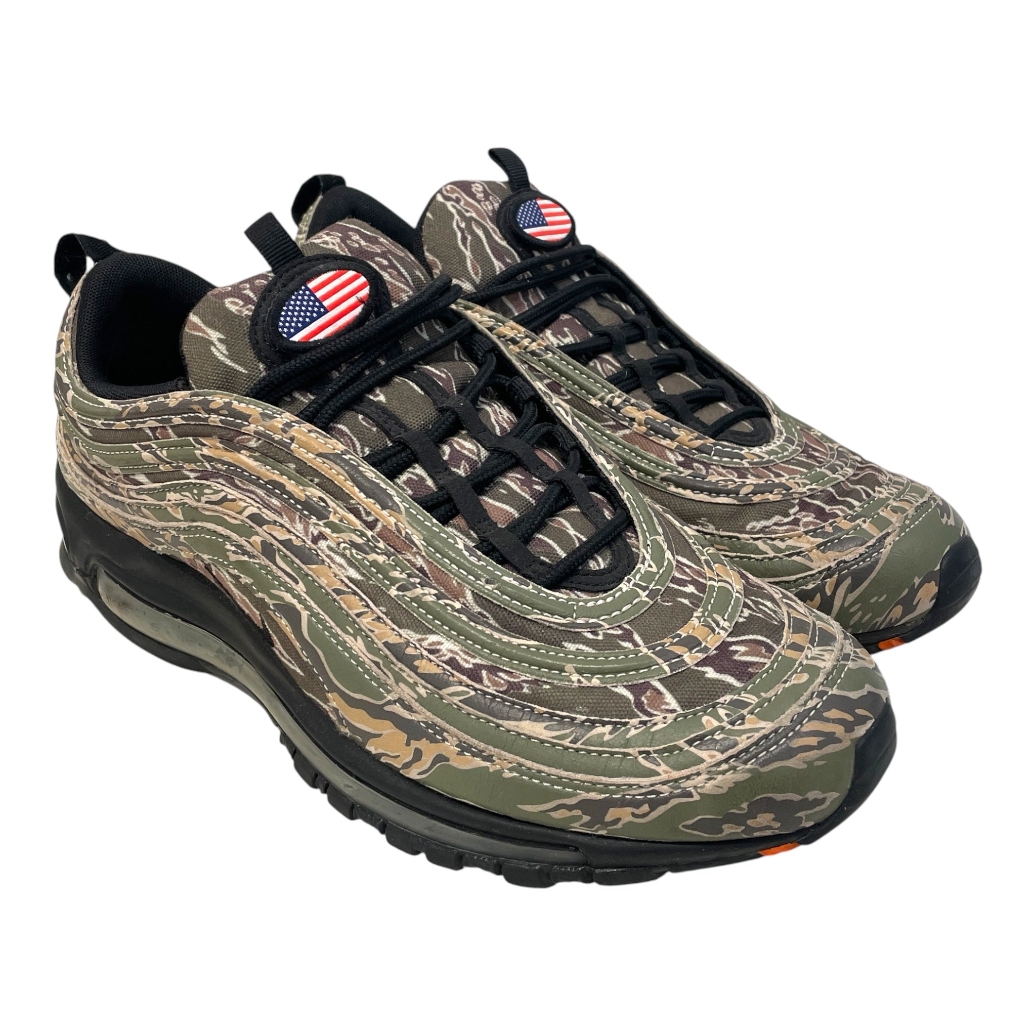 NIKE/AIR MAX 97 PREMIUM QS/Low-Sneakers/US 11.5/Camouflage/KHK/AJ2614-205 view 1