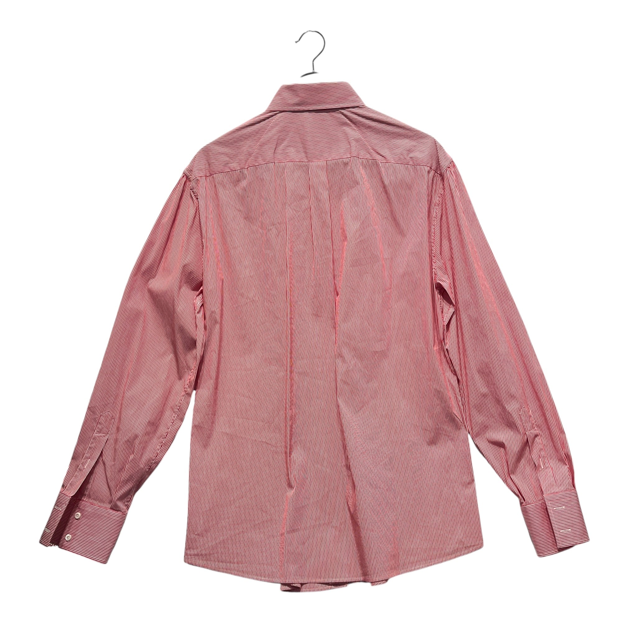 BRUNELLO CUCINELLI/LS Shirt/XXL/Cotton/RED/Open Coller/Stripe/Bright Red Basic Fit Stripes view 2