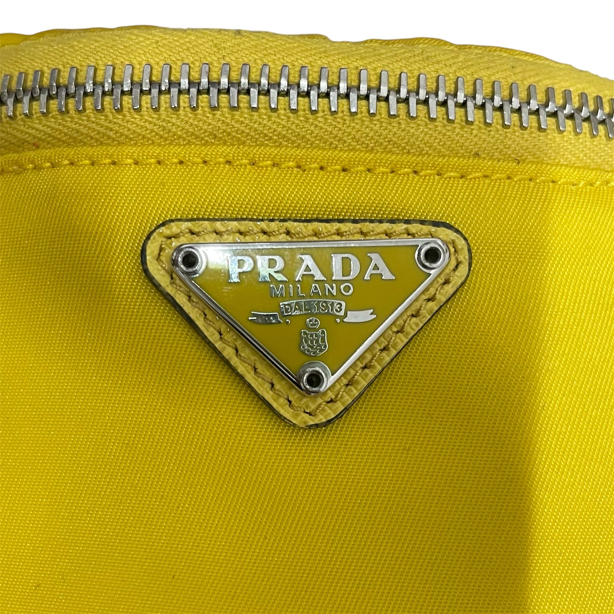 PRADA/Pouch/Nylon/YEL/42 MINI WRIST POUCH BLK STRAP view 3