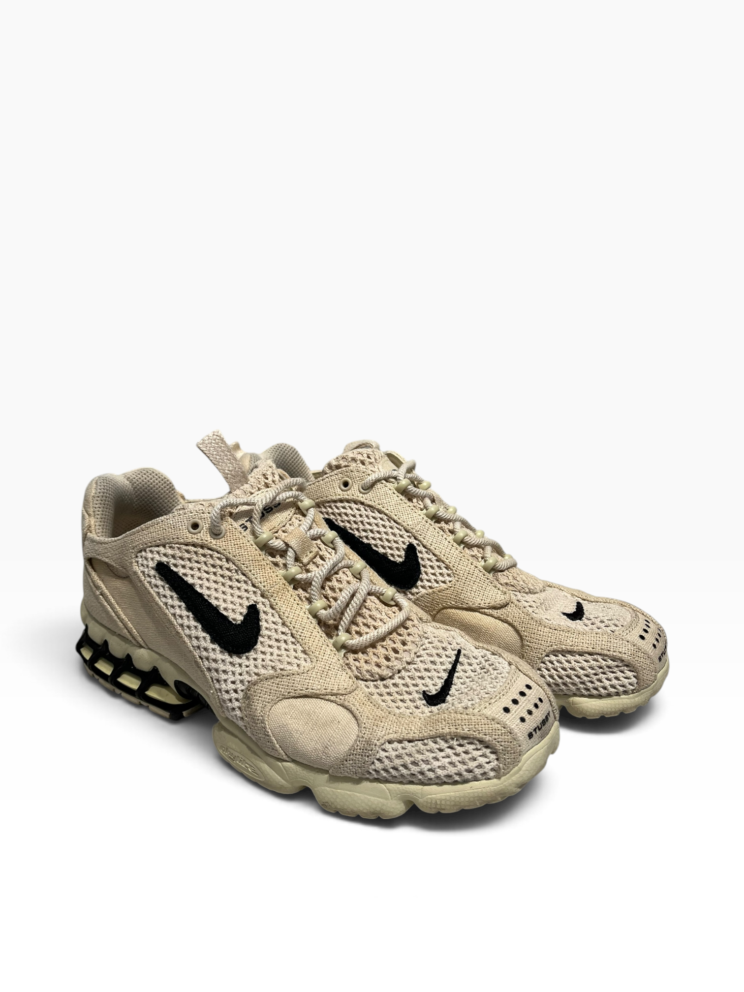 NIKE/Low-Sneakers/US 10/Cotton/CRM/Stussy AIR ZM SPIRIDON CG 2 view 1
