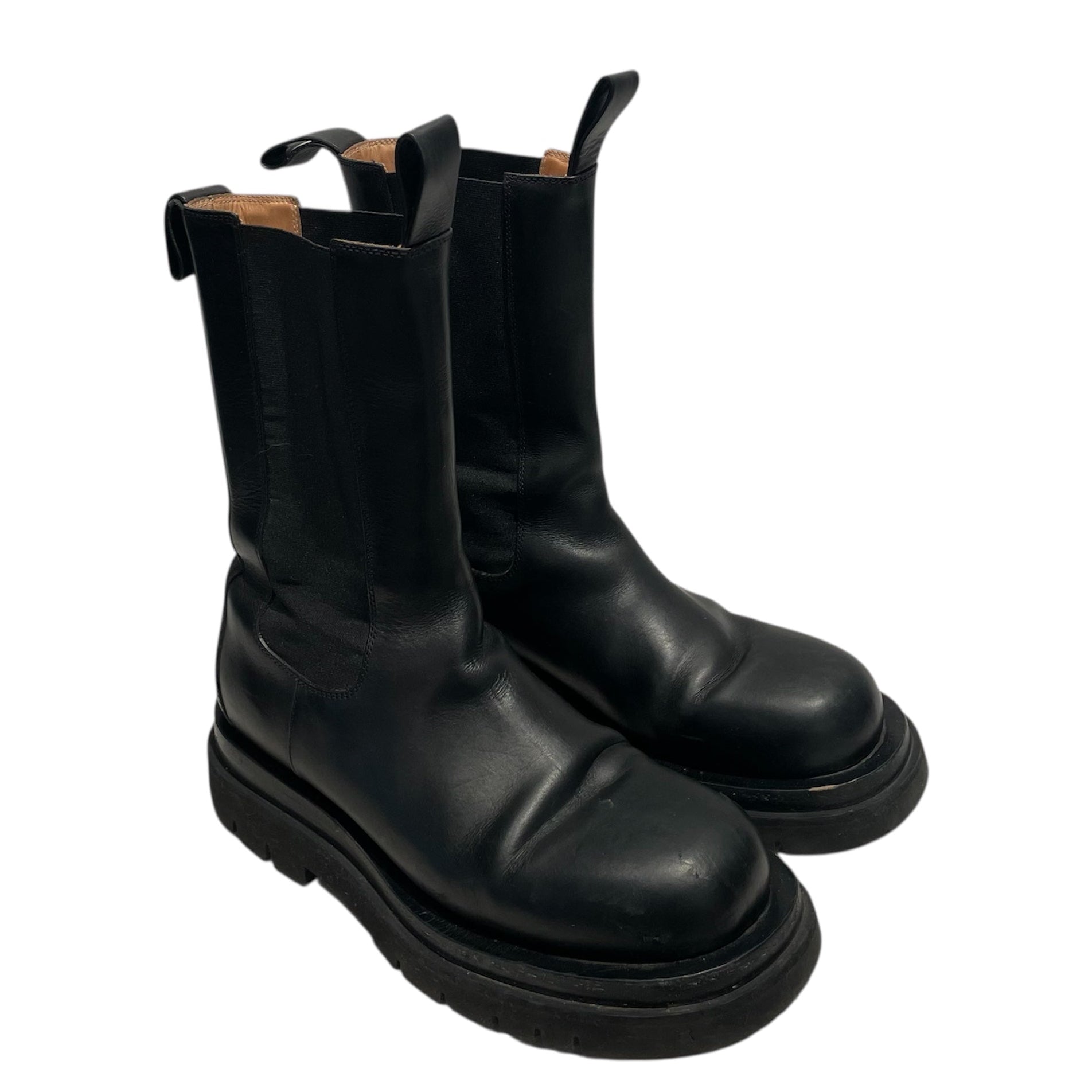 BOTTEGA VENETA/Chelsea Boots/US 7/Leather/BLK/LUG LEATHER BOOTS view 1