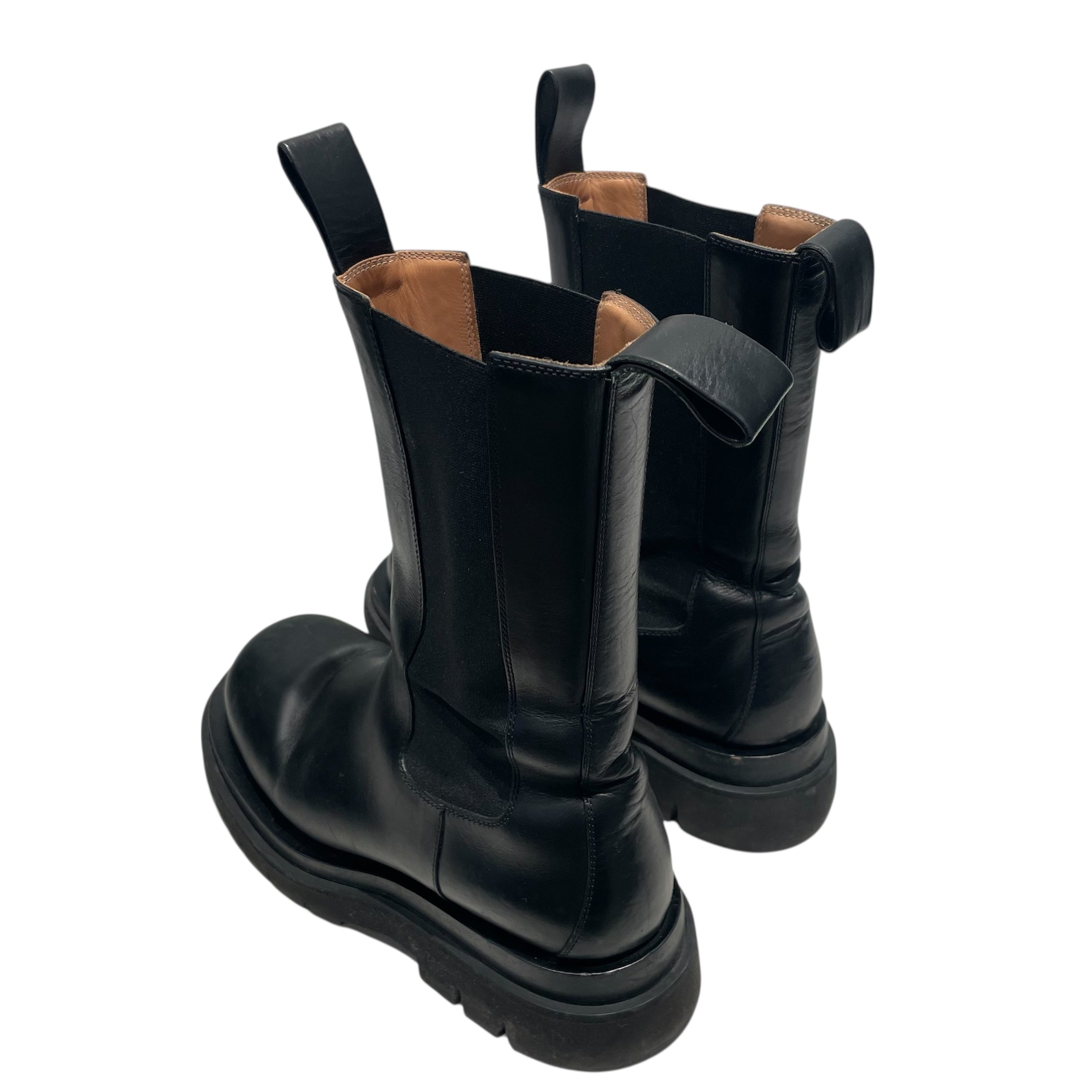 BOTTEGA VENETA/Chelsea Boots/US 7/Leather/BLK/LUG LEATHER BOOTS view 2