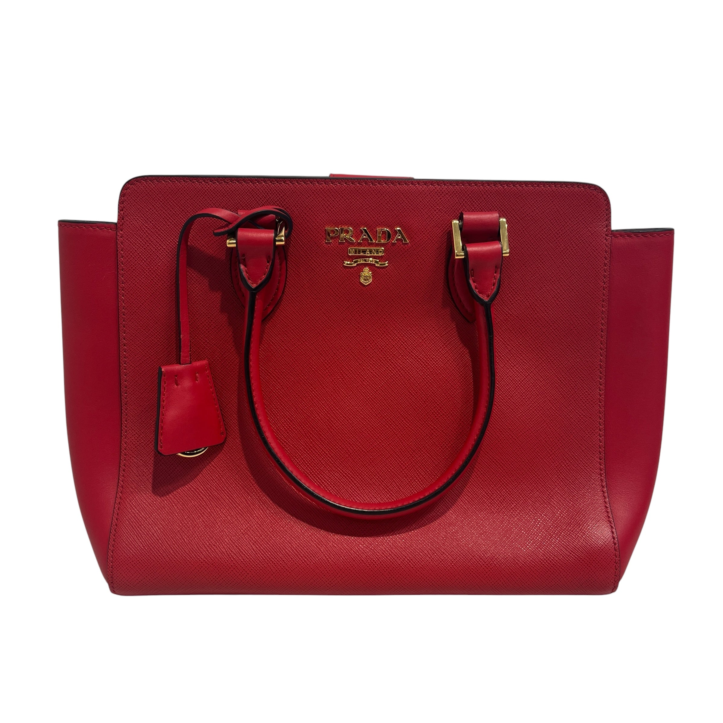 PRADA/Hand Bag/Leather/RED/222 Factory Tag view 1