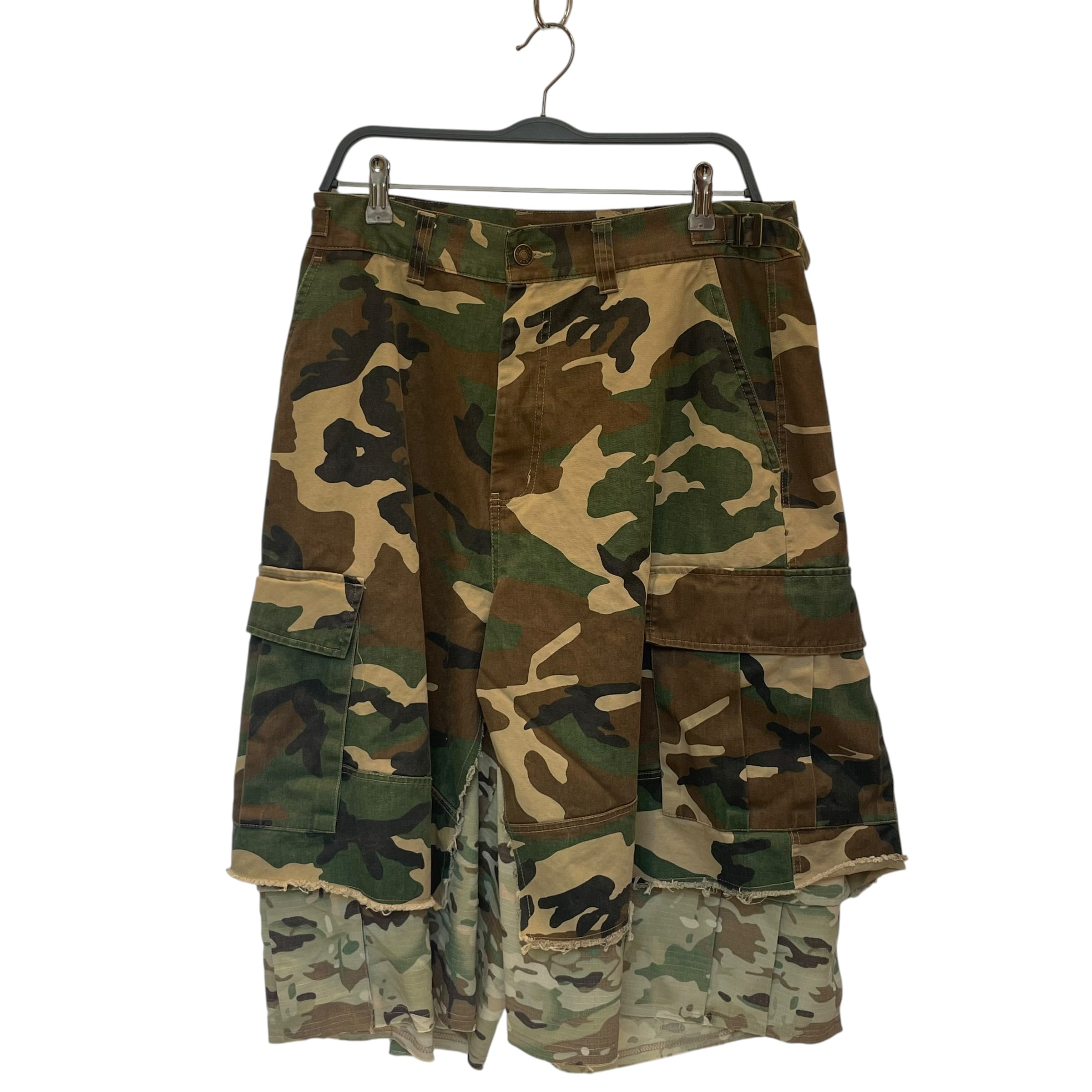 PROJECT G/R/Shorts/4/Cotton/GRN/Camouflage/CAMO LAYERED SHJORTS view 1
