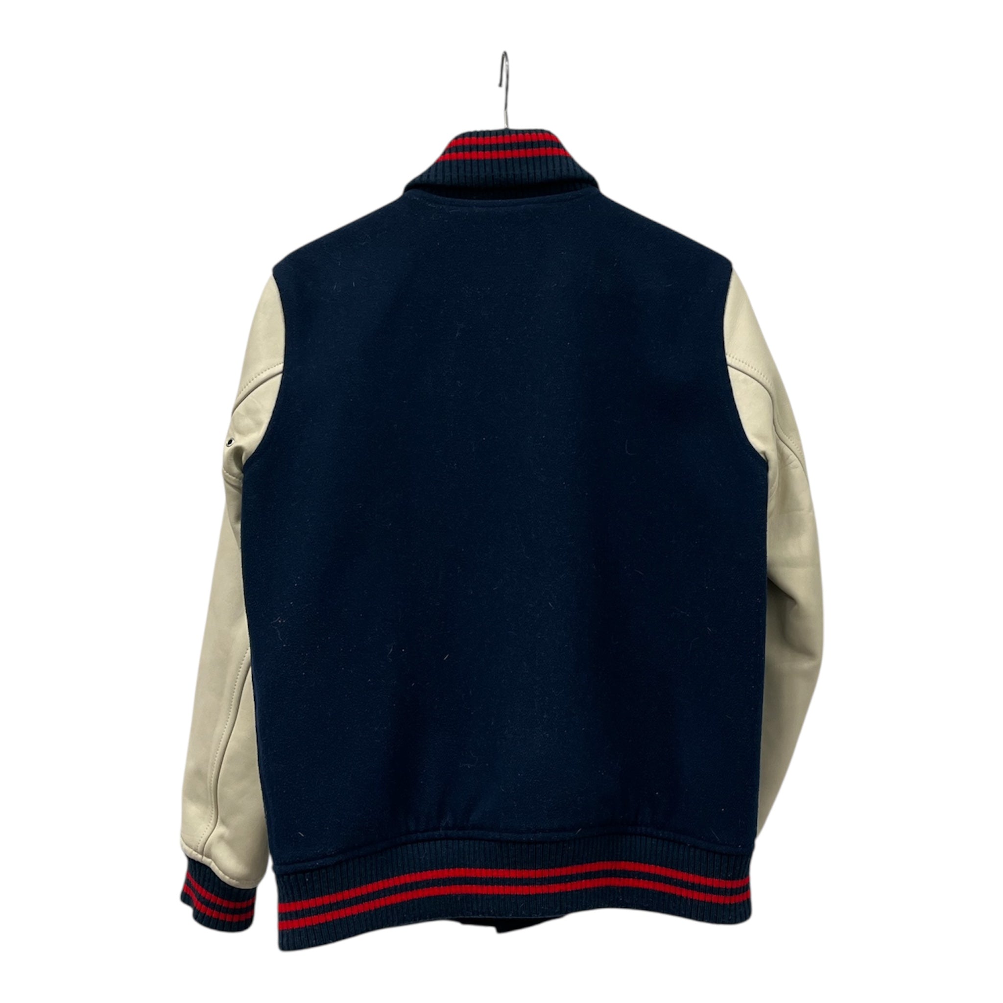 BEAMS/Jacket/L/Wool/NVY/BUTTONED COLLAR W LEATHER SLVS view 2