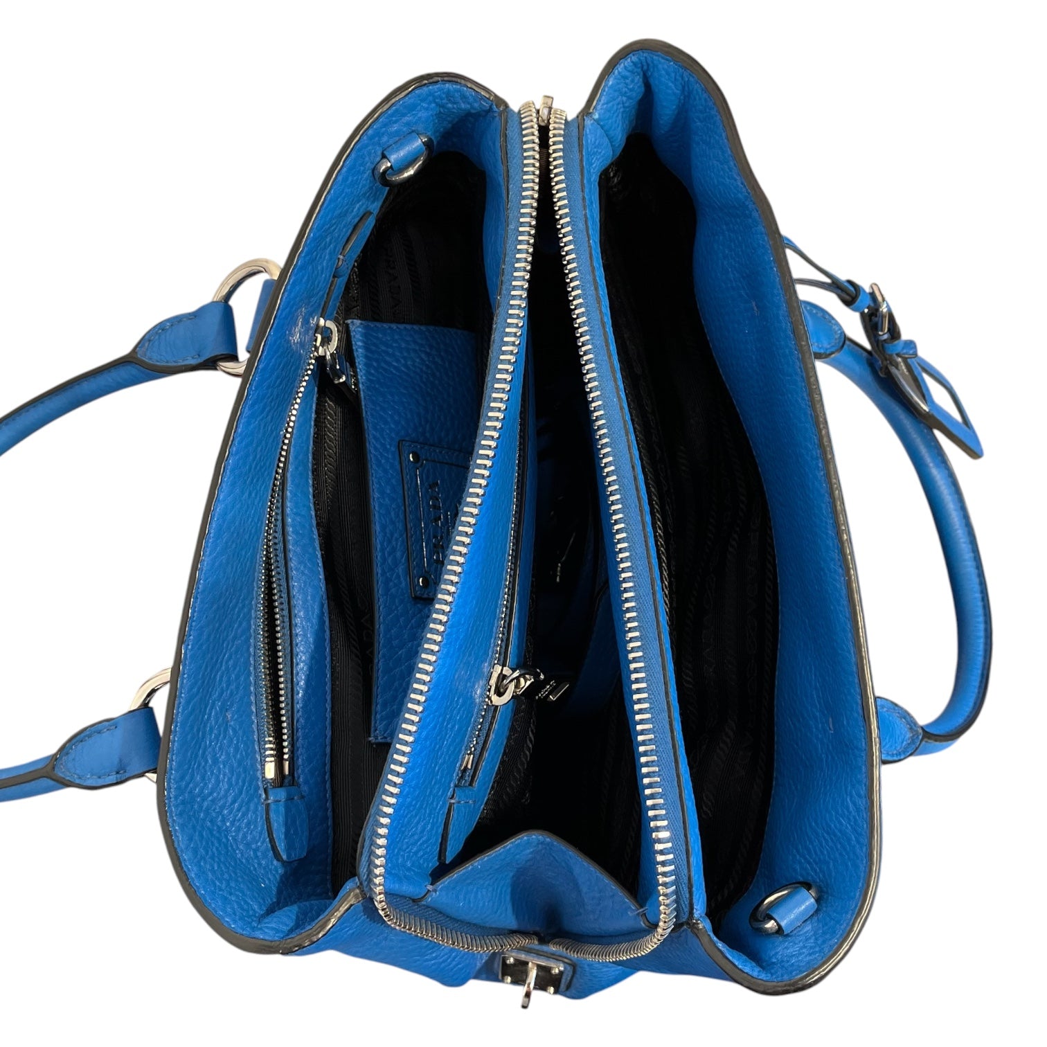 PRADA/Hand Bag/Leather/BLU/VITELLO DAINO view 4