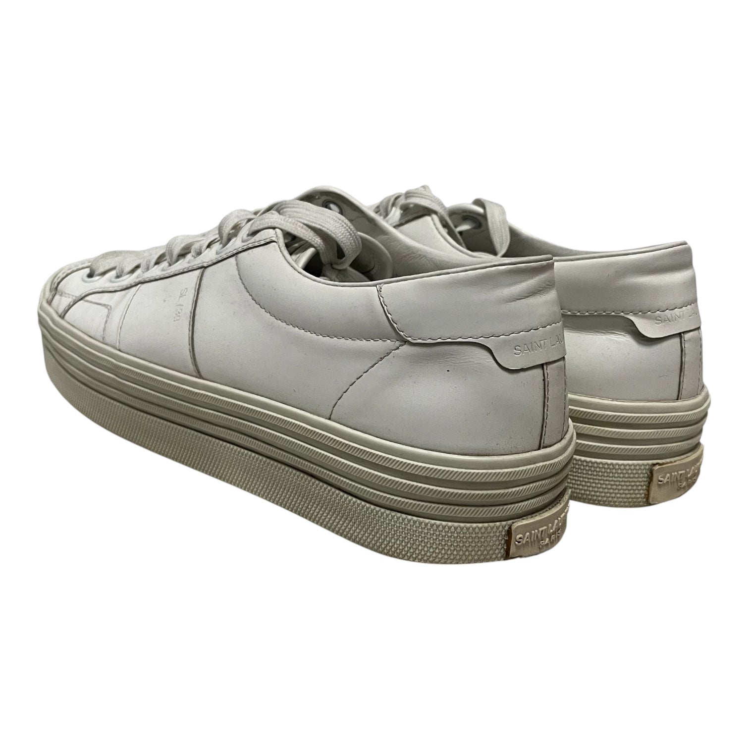 SAINT LAURENT/Low-Sneakers/EU 38/Leather/WHT/lace up platform view 2