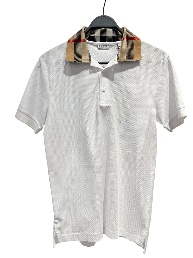 BURBERRY BLUE LABEL/3|4S Shirt/S/Cotton/WHT/plaid collar