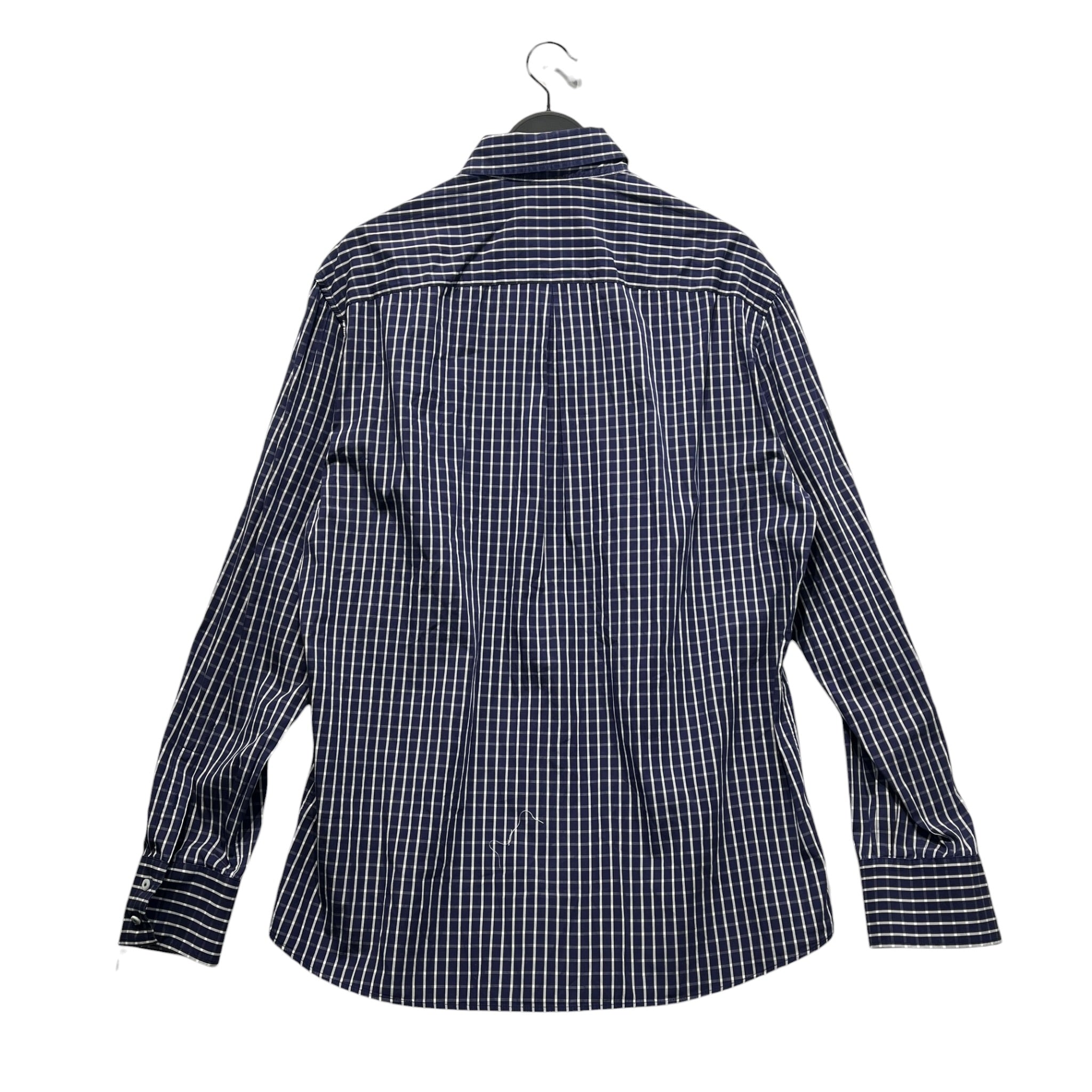 BRUNELLO CUCINELLI/LS Shirt/XXL/Cotton/IDG/Open Coller/Plaid/Blue Plaid Brunello Button Up view 2