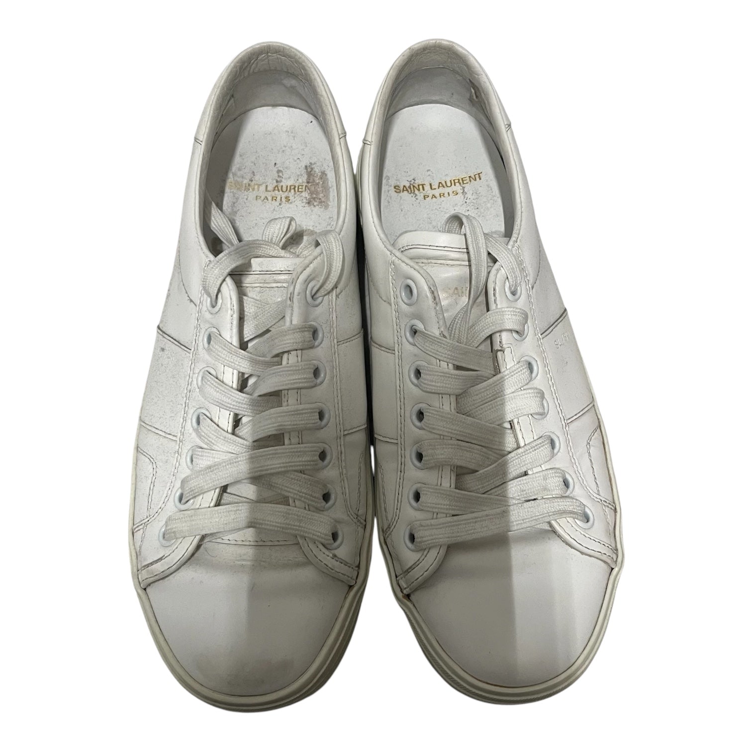 SAINT LAURENT/Low-Sneakers/EU 38/Leather/WHT/lace up platform view 4