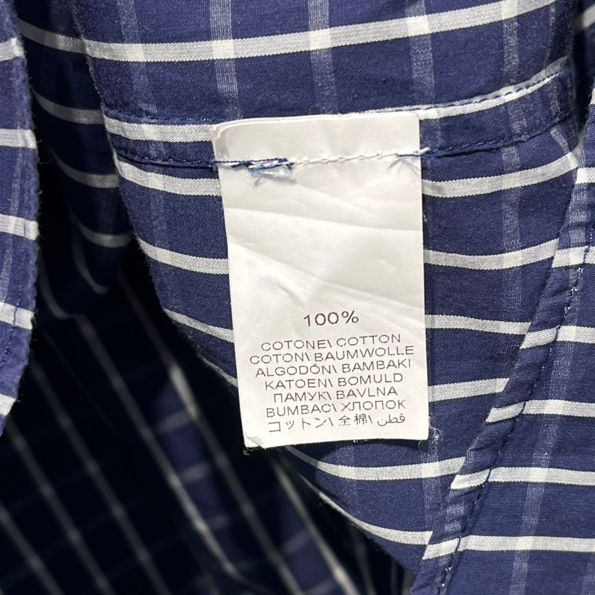 BRUNELLO CUCINELLI/LS Shirt/XXL/Cotton/IDG/Open Coller/Plaid/Blue Plaid Brunello Button Up view 4