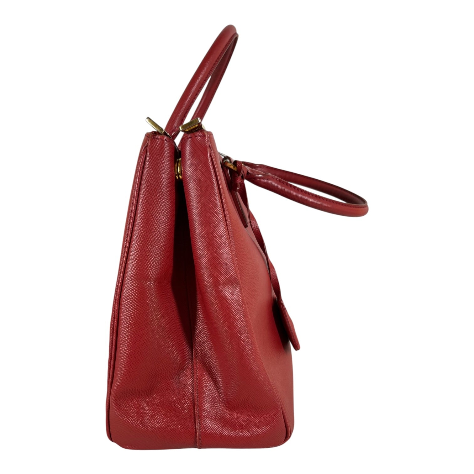 PRADA/Hand Bag/Leather/RED/DOUBLE ZIP GALLERIA view 3