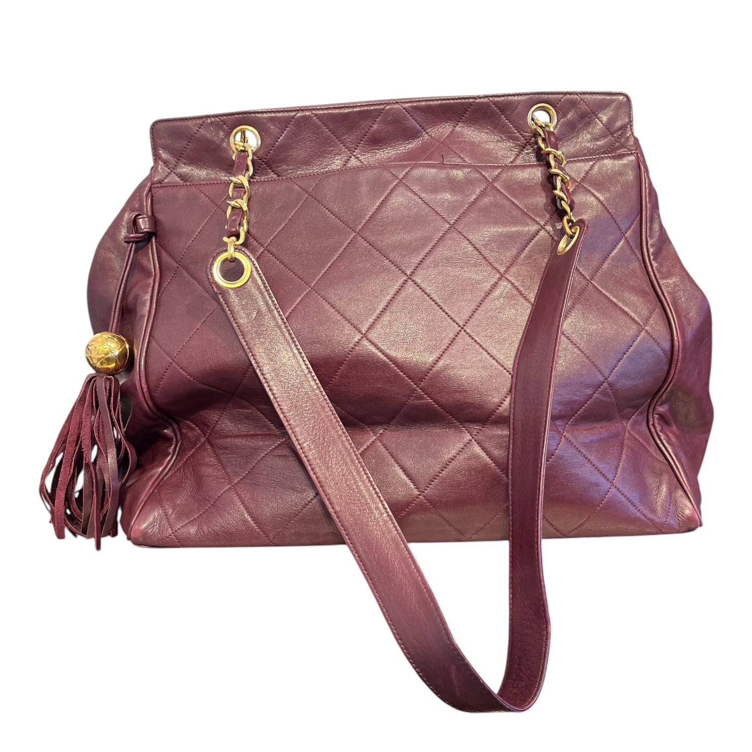 CHANEL/Hand Bag/Leather/BRD/VINTAGE TASSLE CHARM BAG view 1