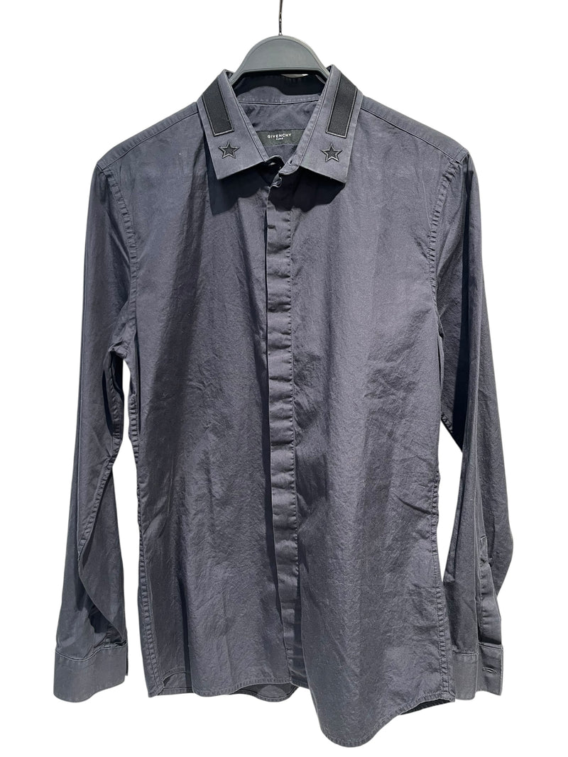 GIVENCHY/3|4S Shirt/43/Cotton/GRY/star collar