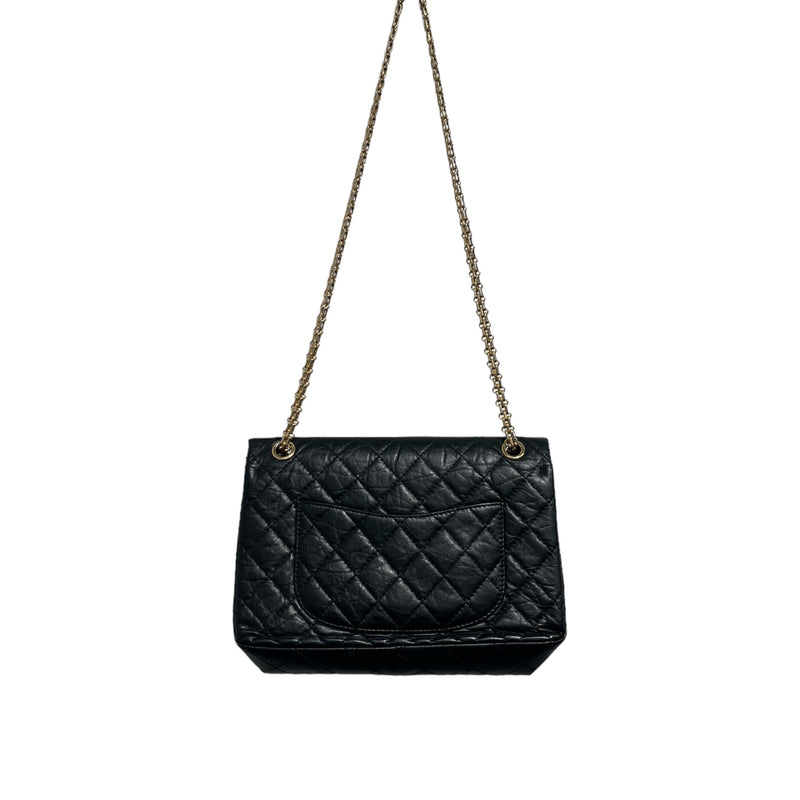 CHANEL/Cross Body Bag/OS/Leather/BLK/Quilted Double Flap