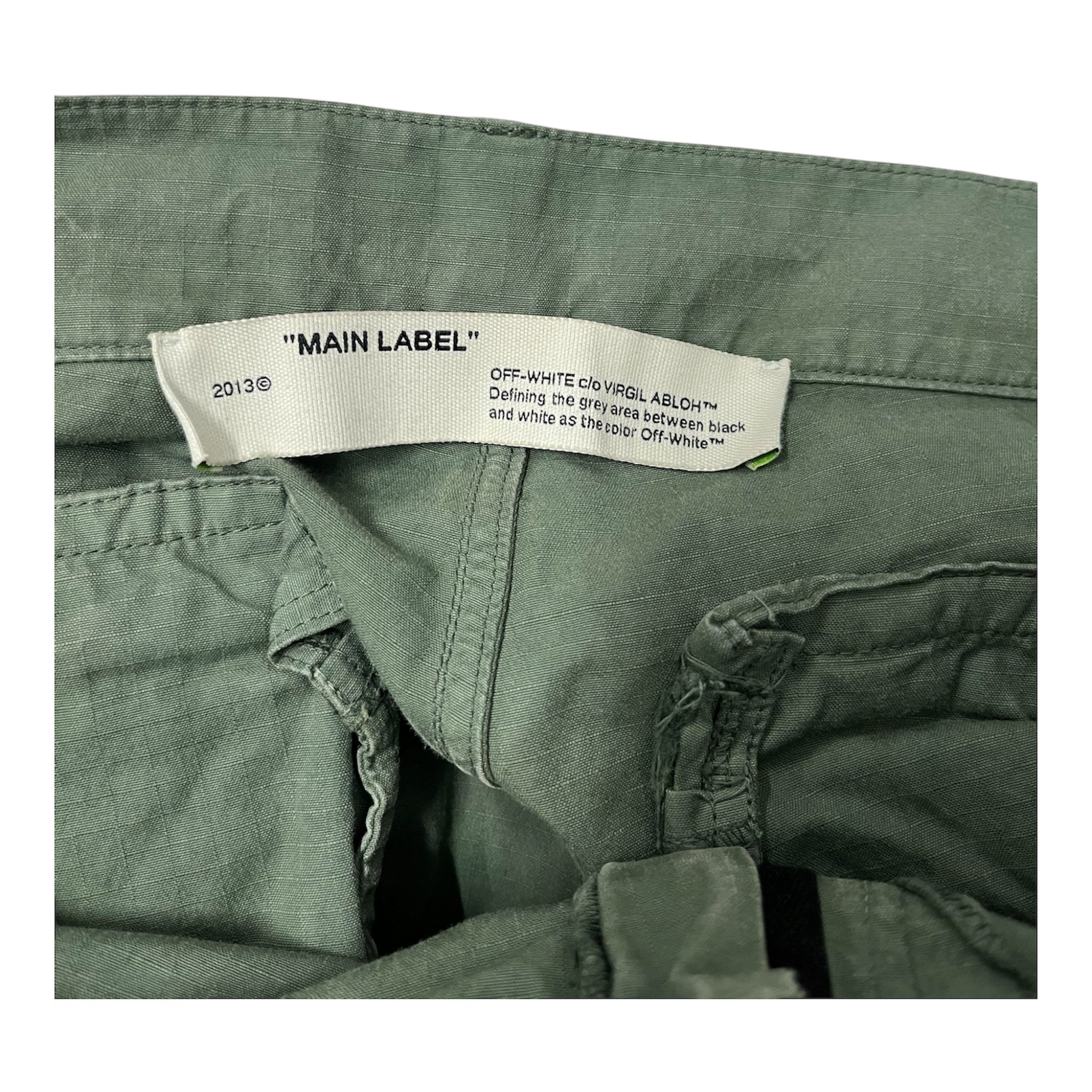 OFF-WHITE/Pants/30/Cotton/GRN/BLK CROSS HARDWARE LOGO CARGO view 3