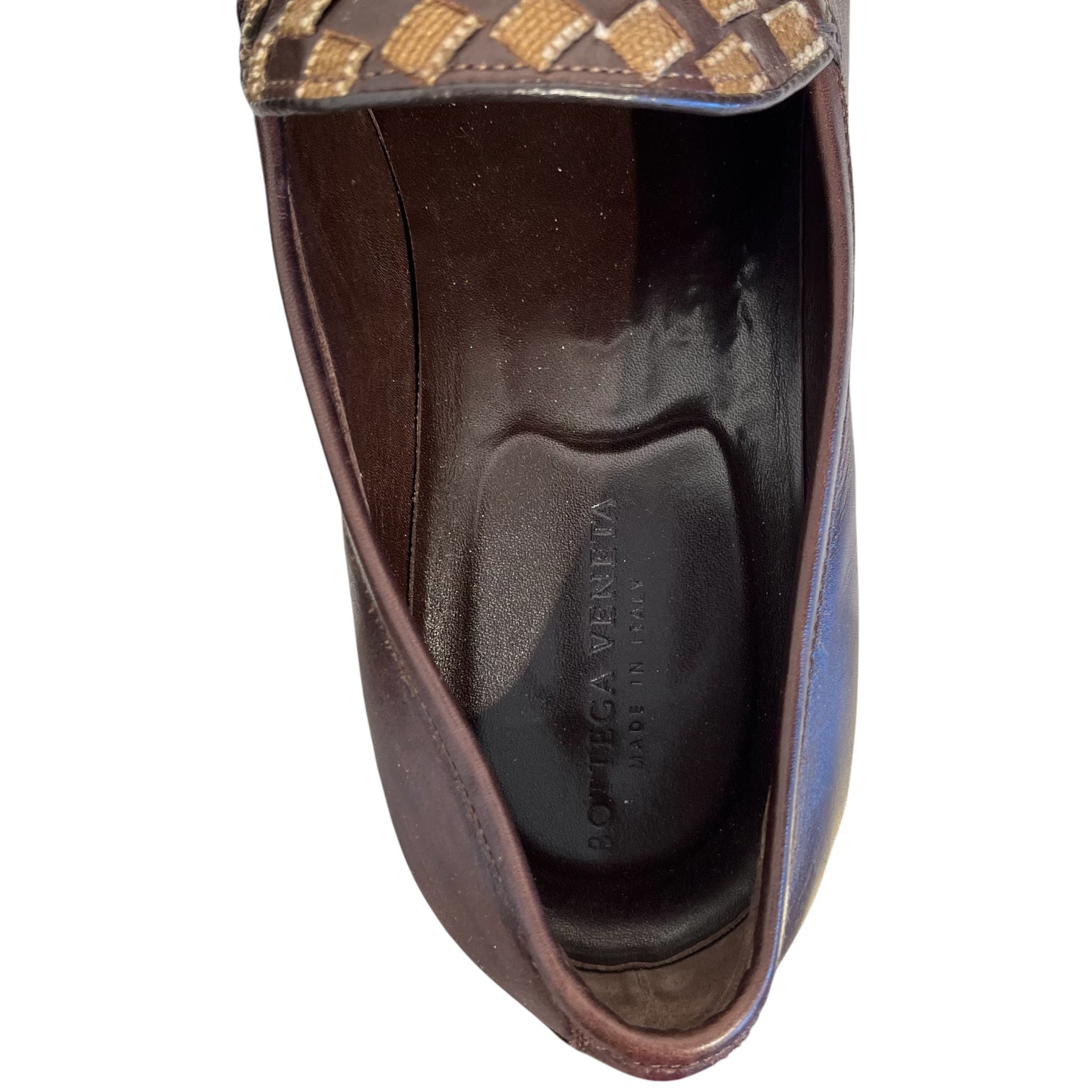 BOTTEGA VENETA/Loafers/US 8/Gingham Check/Leather/BRW/Woven Leather view 3