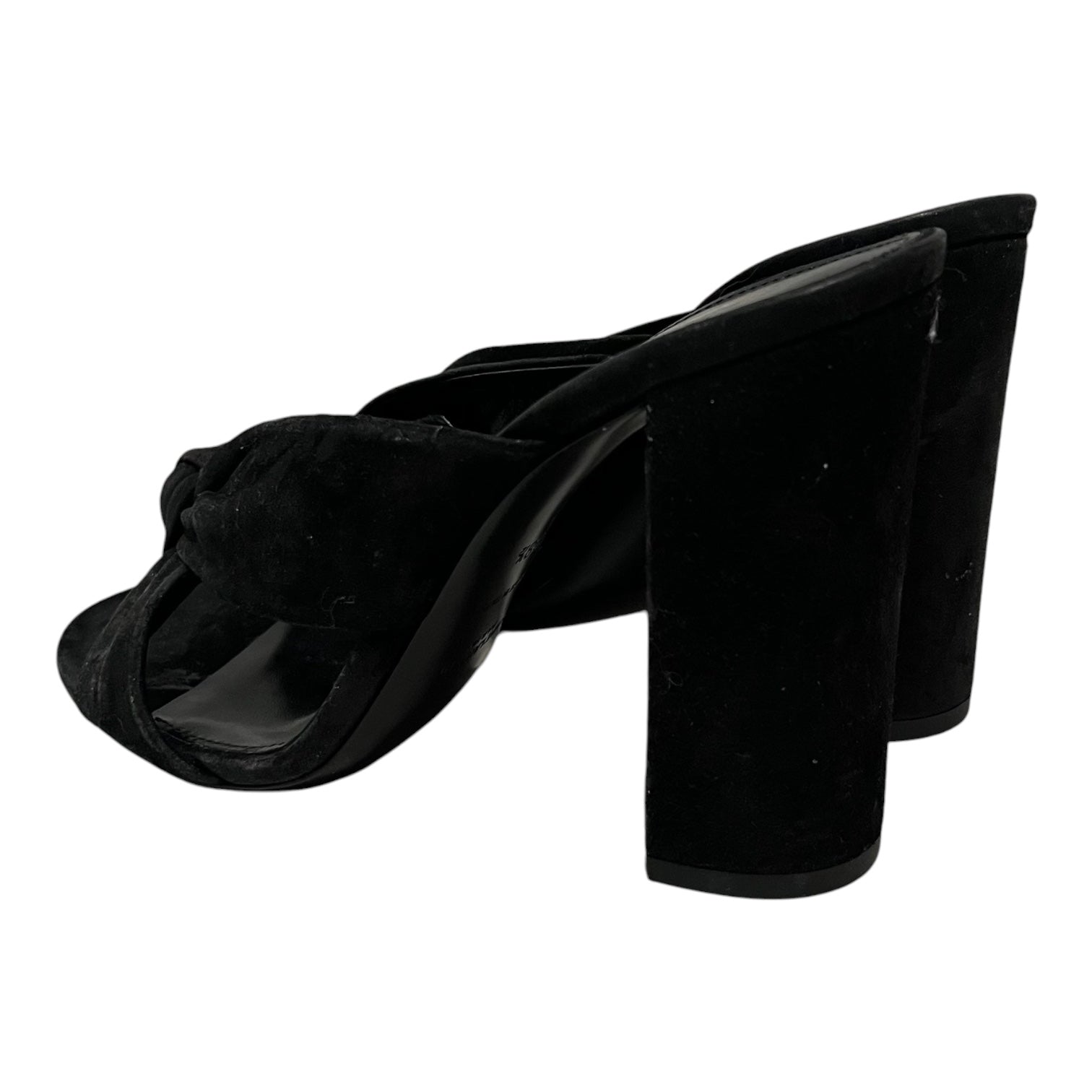 SAINT LAURENT/Heels/US 7/Suede/BLK/lou lou 100 knot mules view 2