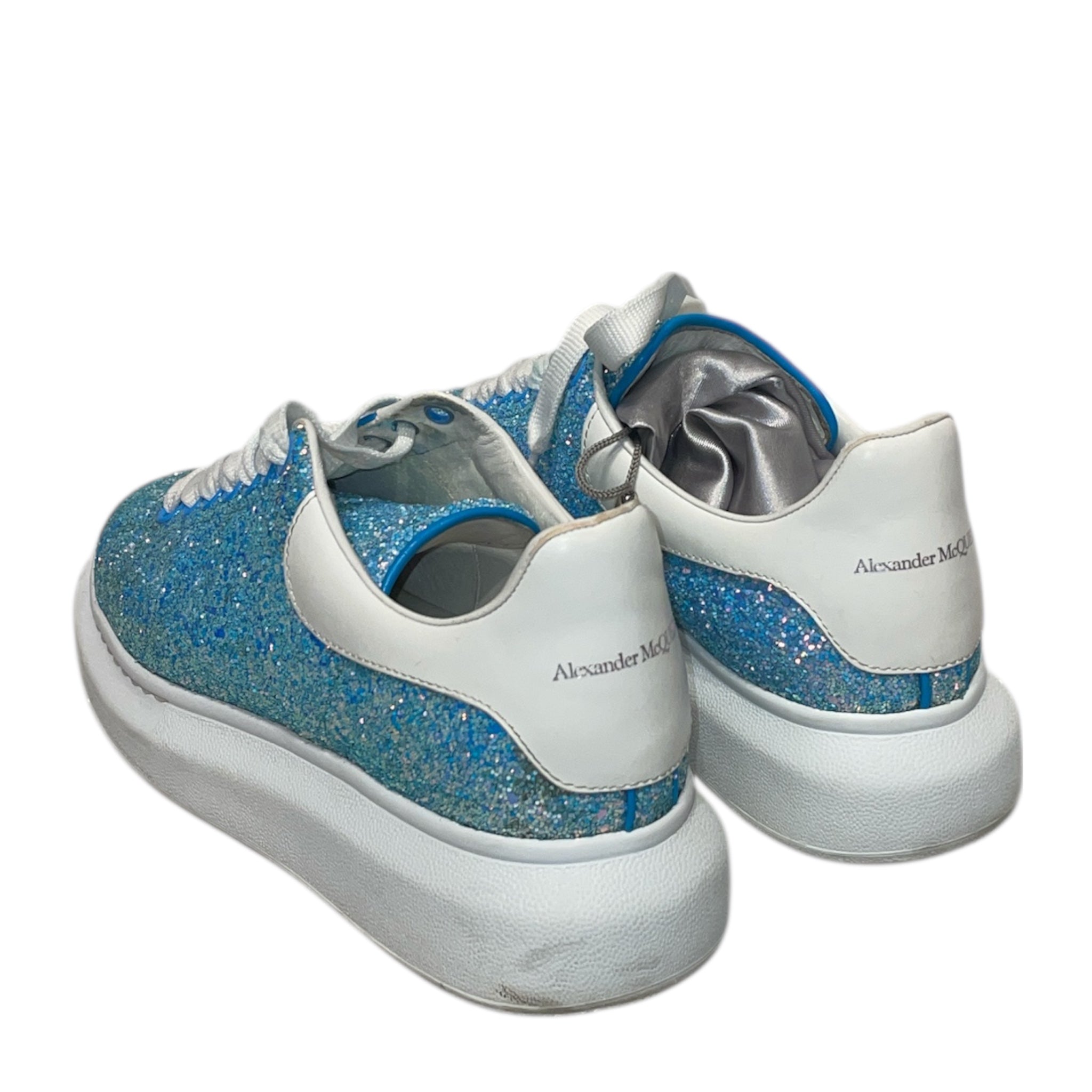 Alexander McQueen/Low-Sneakers/US 7/Glitter/Leather/BLU/ view 2