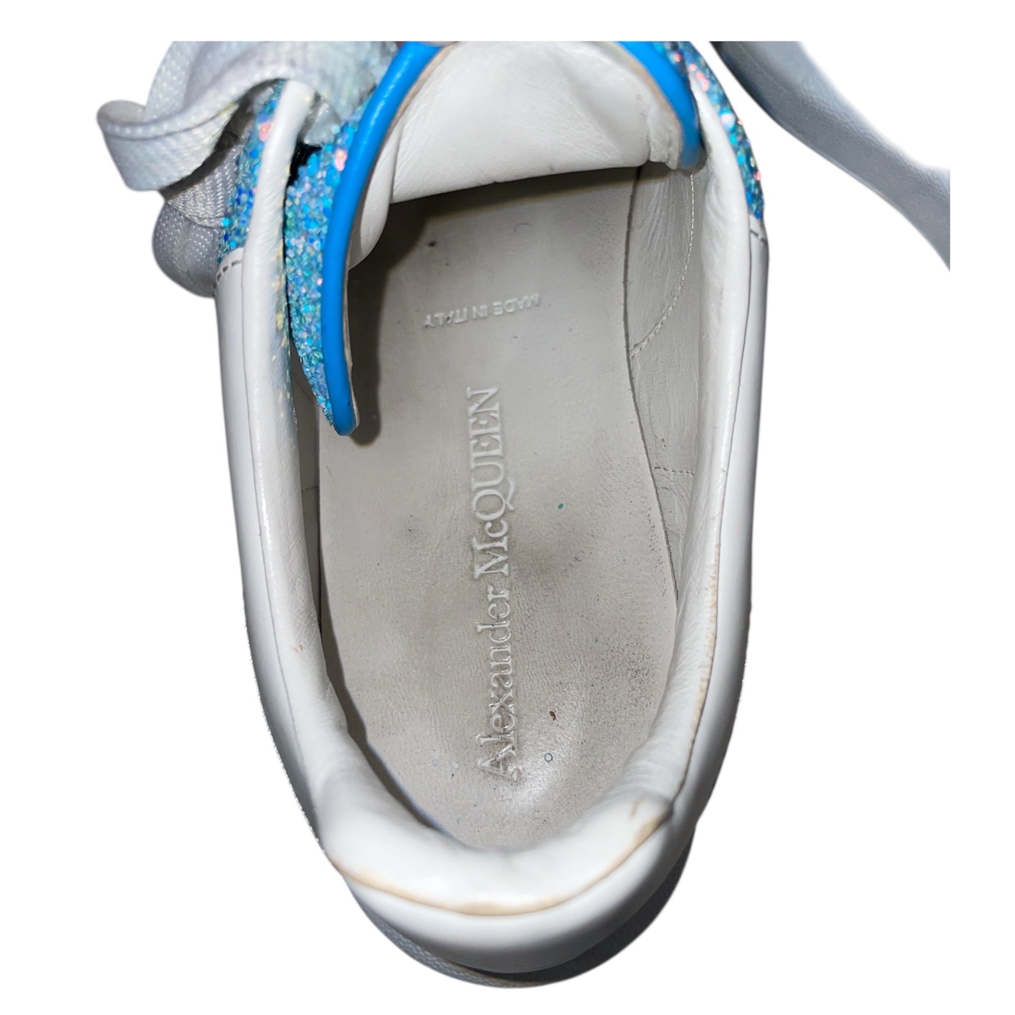 Alexander McQueen/Low-Sneakers/US 7/Glitter/Leather/BLU/ view 3