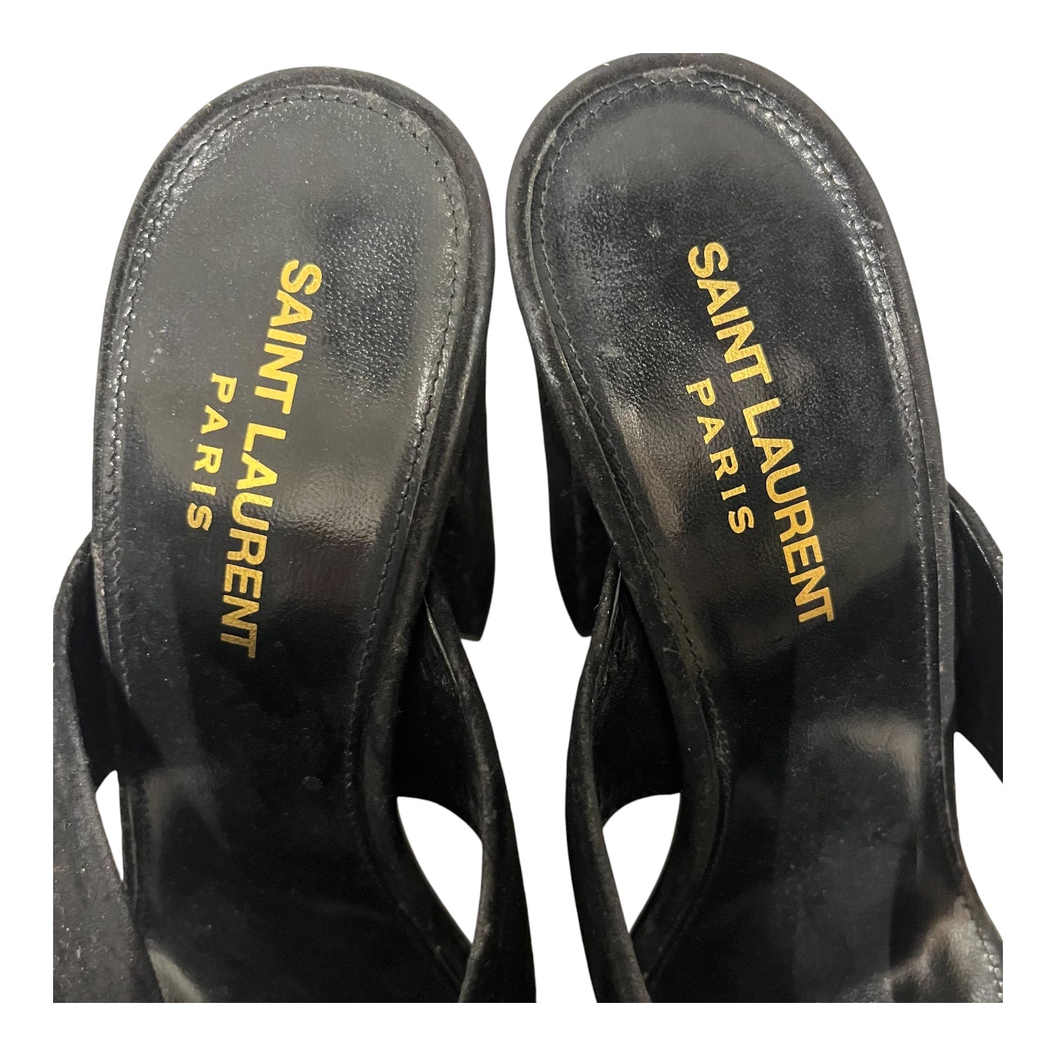 SAINT LAURENT/Heels/US 7/Suede/BLK/lou lou 100 knot mules view 5