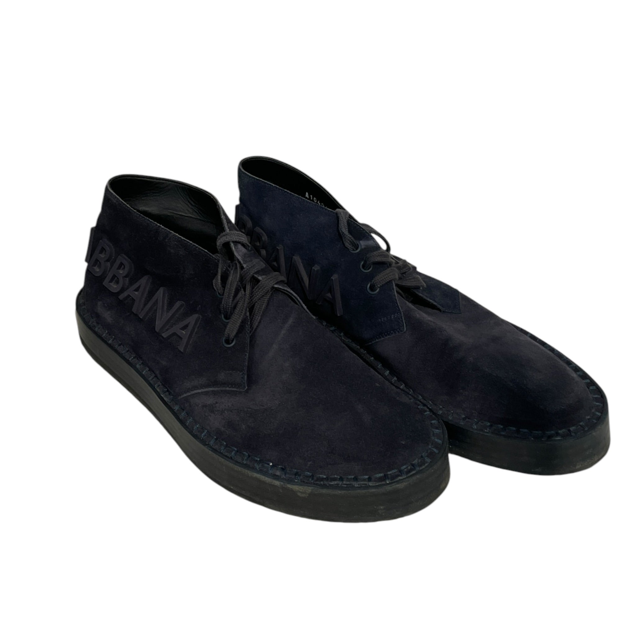 DOLCE&GABBANA/Dress Shoes/US 8/Suede/NVY/U-Tip/LOGO WRAP AROUND view 1