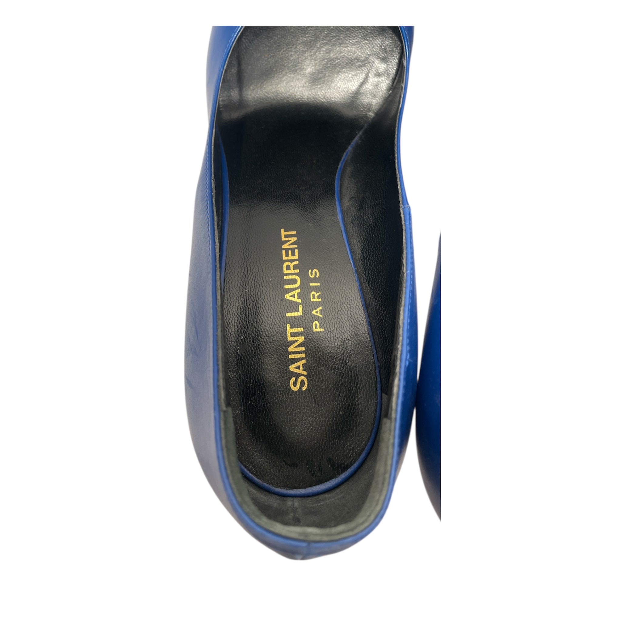 YVES SAINT LAURENT/Heels/EU 38.5/Leather/BLU/Majorelle Janis Pump view 3