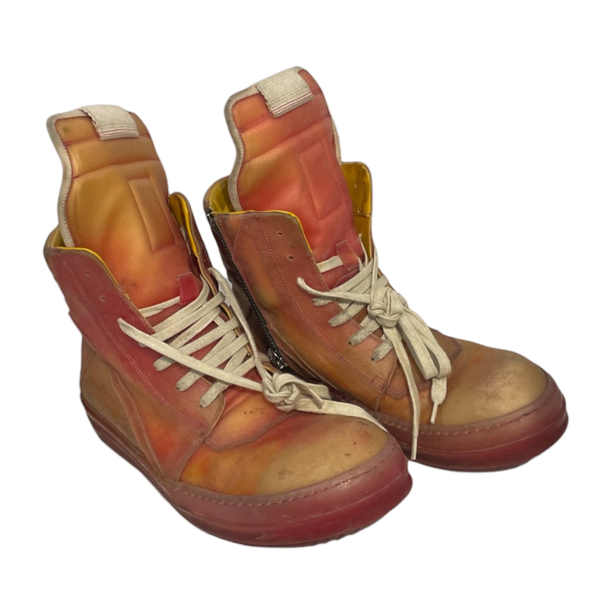 Rick Owens/Hi-Sneakers/EU 42/Leather/ORN/GEOBASKET CLEAR LEATHER ORG view 1