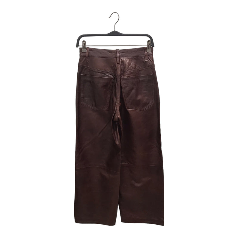 DRIES VAN NOTEN/Bootcut Pants/27/Leather/BRD/