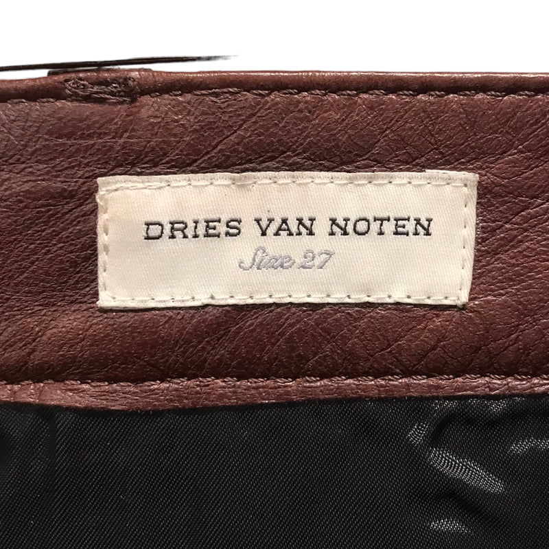 DRIES VAN NOTEN/Bootcut Pants/27/Leather/BRD/