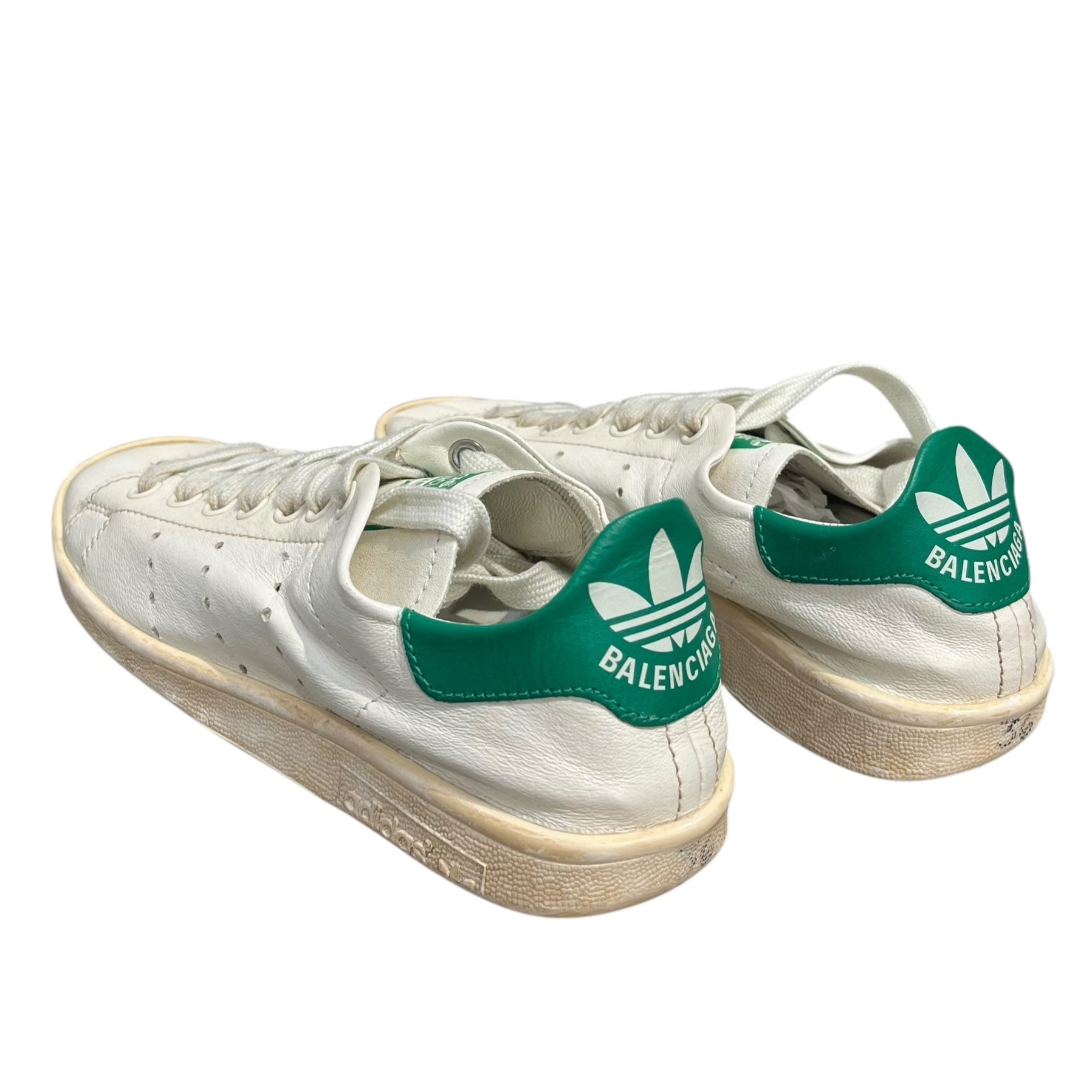BALENCIAGA/Low-Sneakers/US 6/Leather/WHT/GREEN BLACK TAG IG9944 view 2