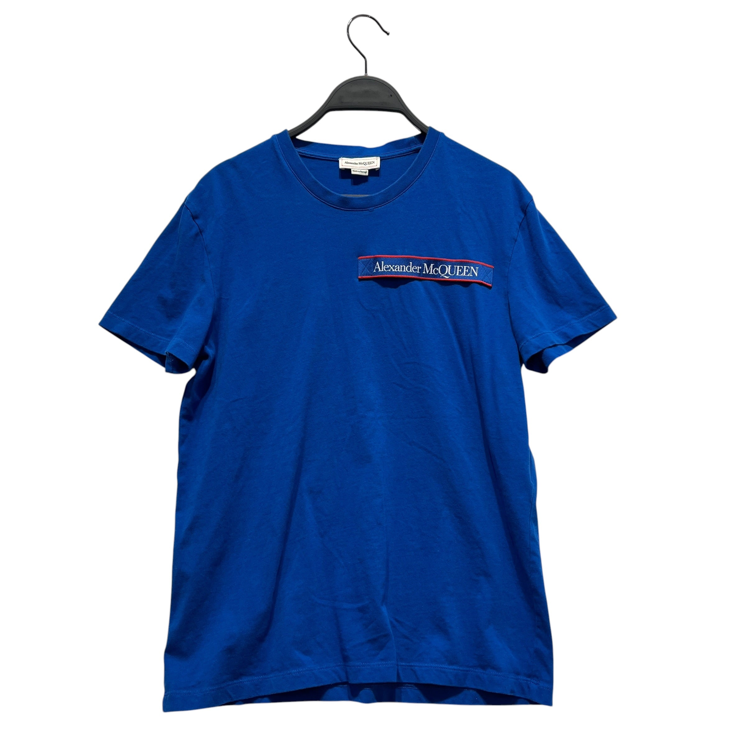 Alexander McQueen/T-Shirt/S/Cotton/BLU/LOGO ON STRAP view 1