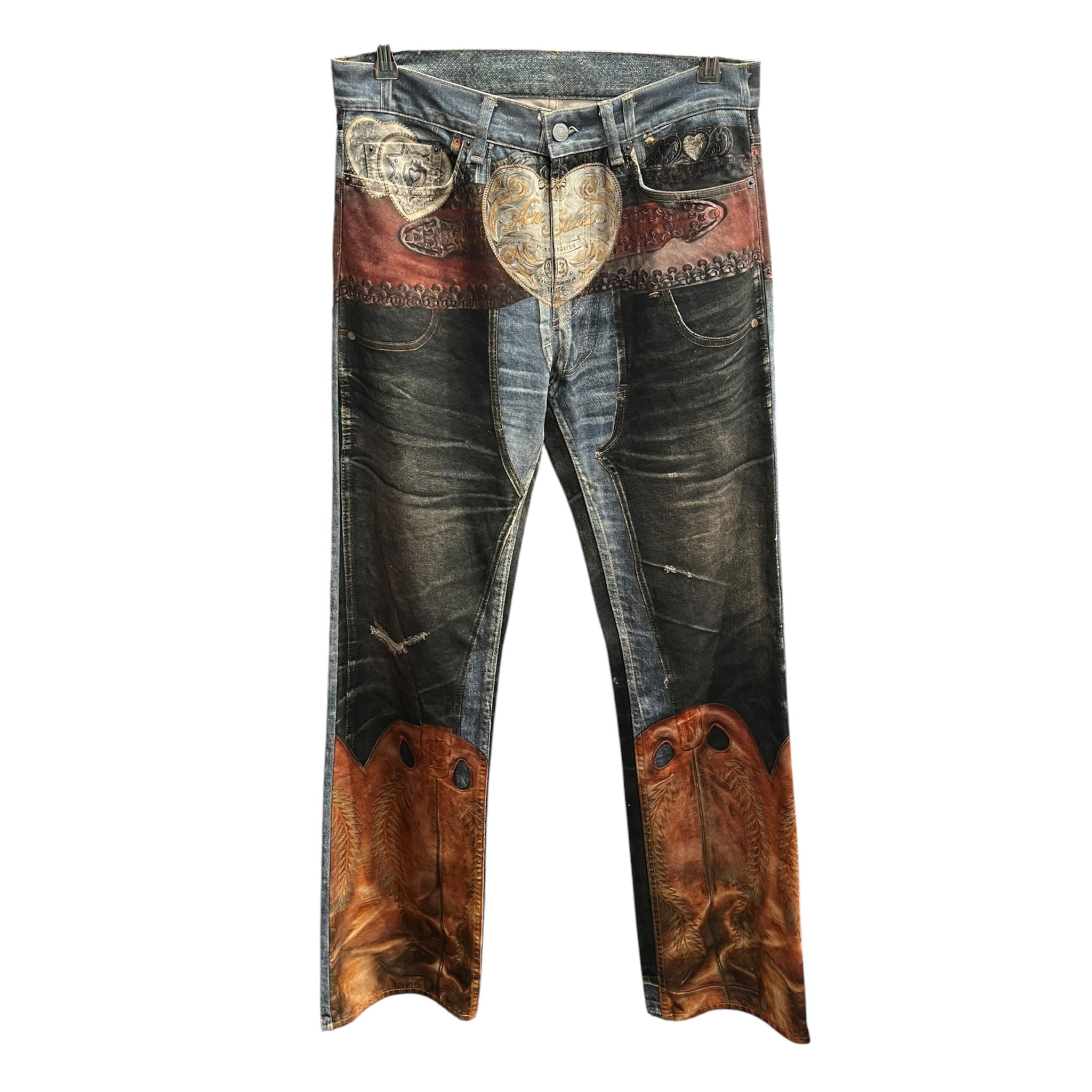 Acne Studios/Pants/S/Cotton/BLU/All Over Print/COWBOY TROMPE JEANS view 1