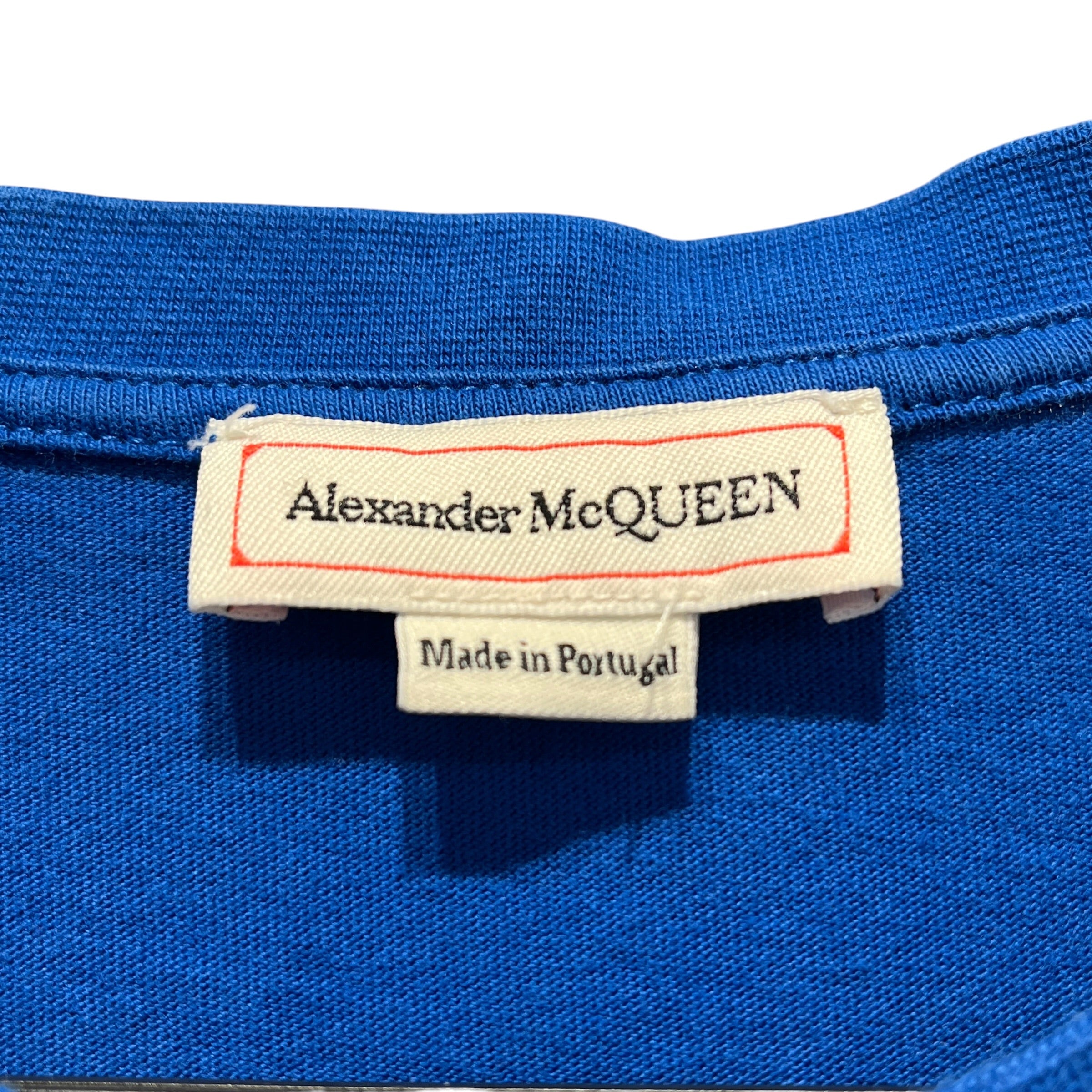 Alexander McQueen/T-Shirt/S/Cotton/BLU/LOGO ON STRAP view 3