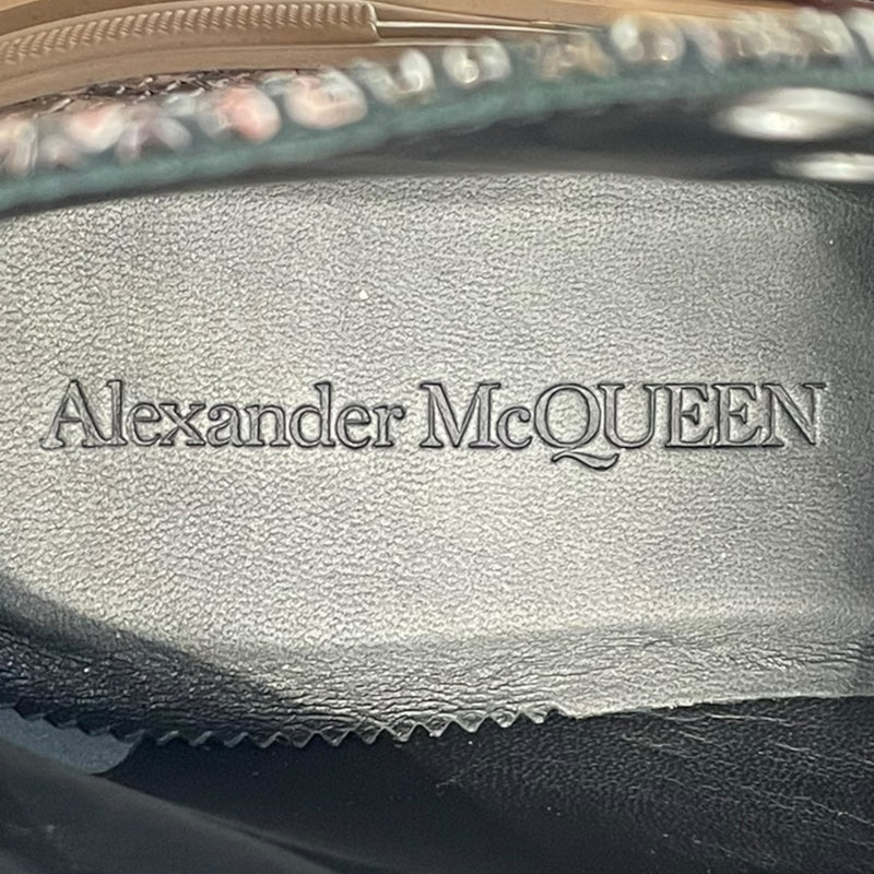 Alexander McQueen/Hi-Sneakers/EU 42/Animal Pattern/Leather/BEG/U-Tip/snakeskin brown shoes