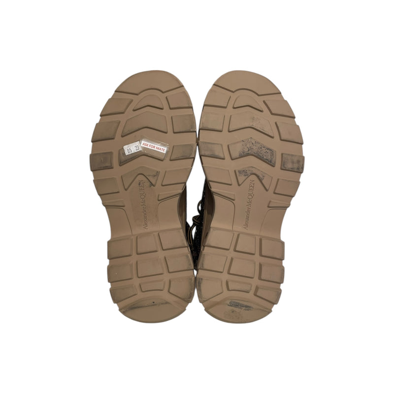 Alexander McQueen/Hi-Sneakers/EU 42/Animal Pattern/Leather/BEG/U-Tip/snakeskin brown shoes