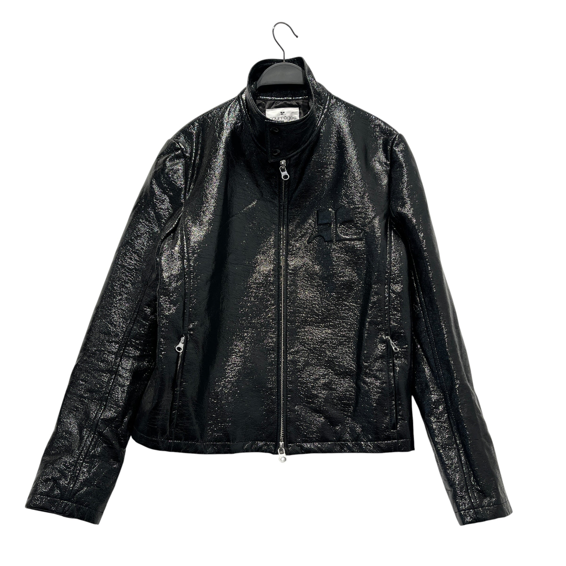 Courreges/Jacket/S/BLK/VINYL view 1