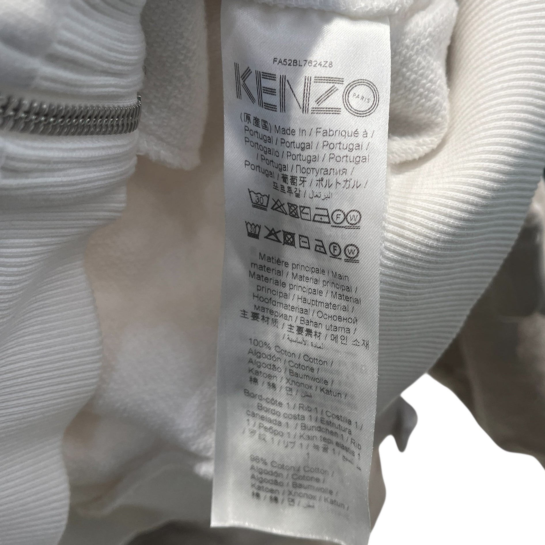 KENZO/Zip Up Hoodie/S/Graphic/Cotton/WHT/Valentine's Day Lucky Tiger view 5