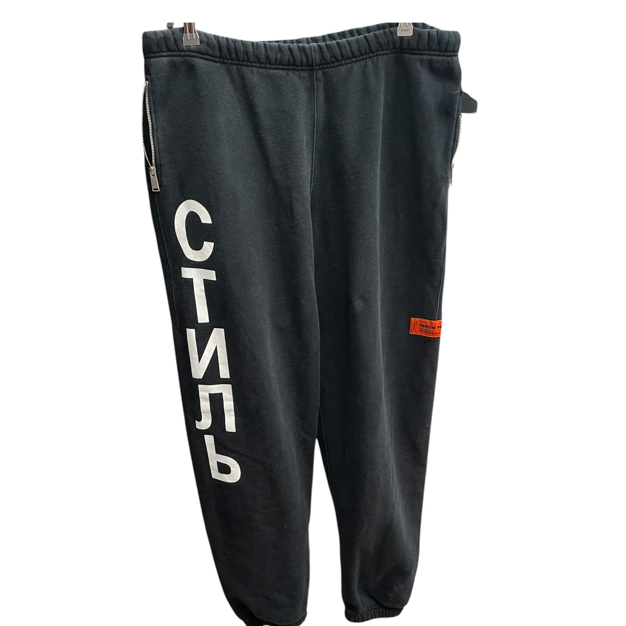 HERON PRESTON/Straight Pants/XL/Cotton/BLK/Joggers/HMCH014F20JER002 view 1