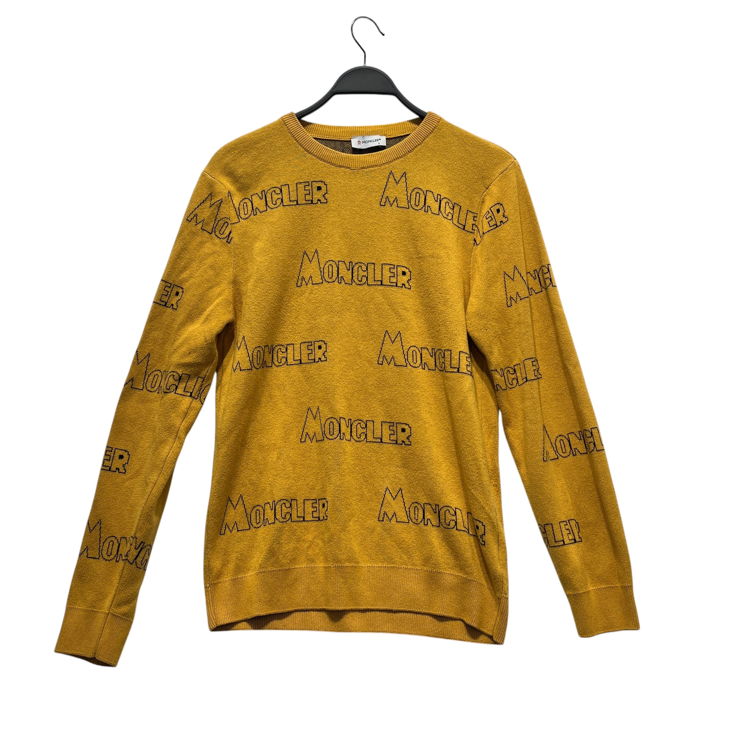 MONCLER/Sweater/L/Cotton/YEL/LOGO ALL OVER view 1