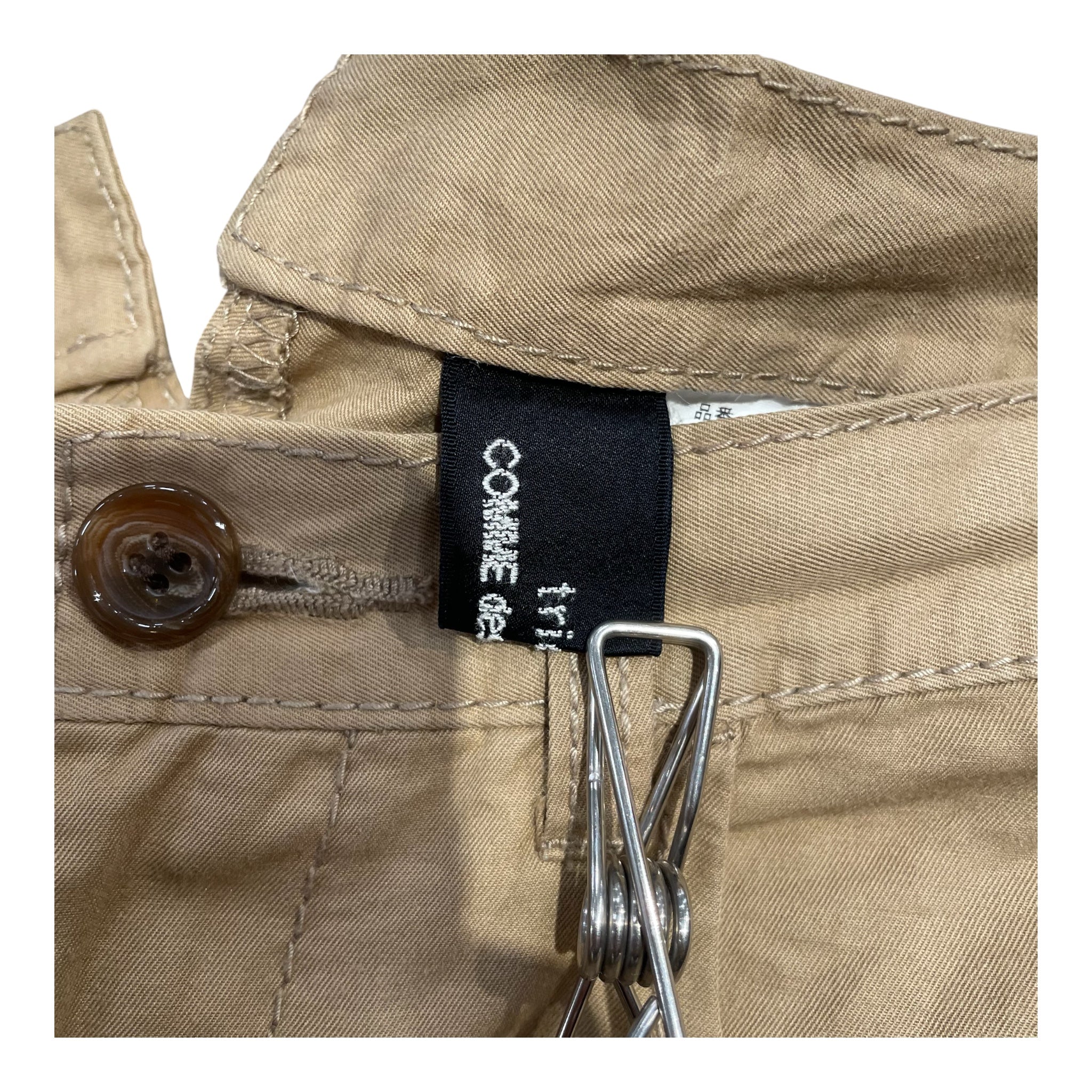 tricot COMME des GARCONS/Straight Pants/S/Cotton/BEG/BACK CLASP STRAIGHT CUT view 3