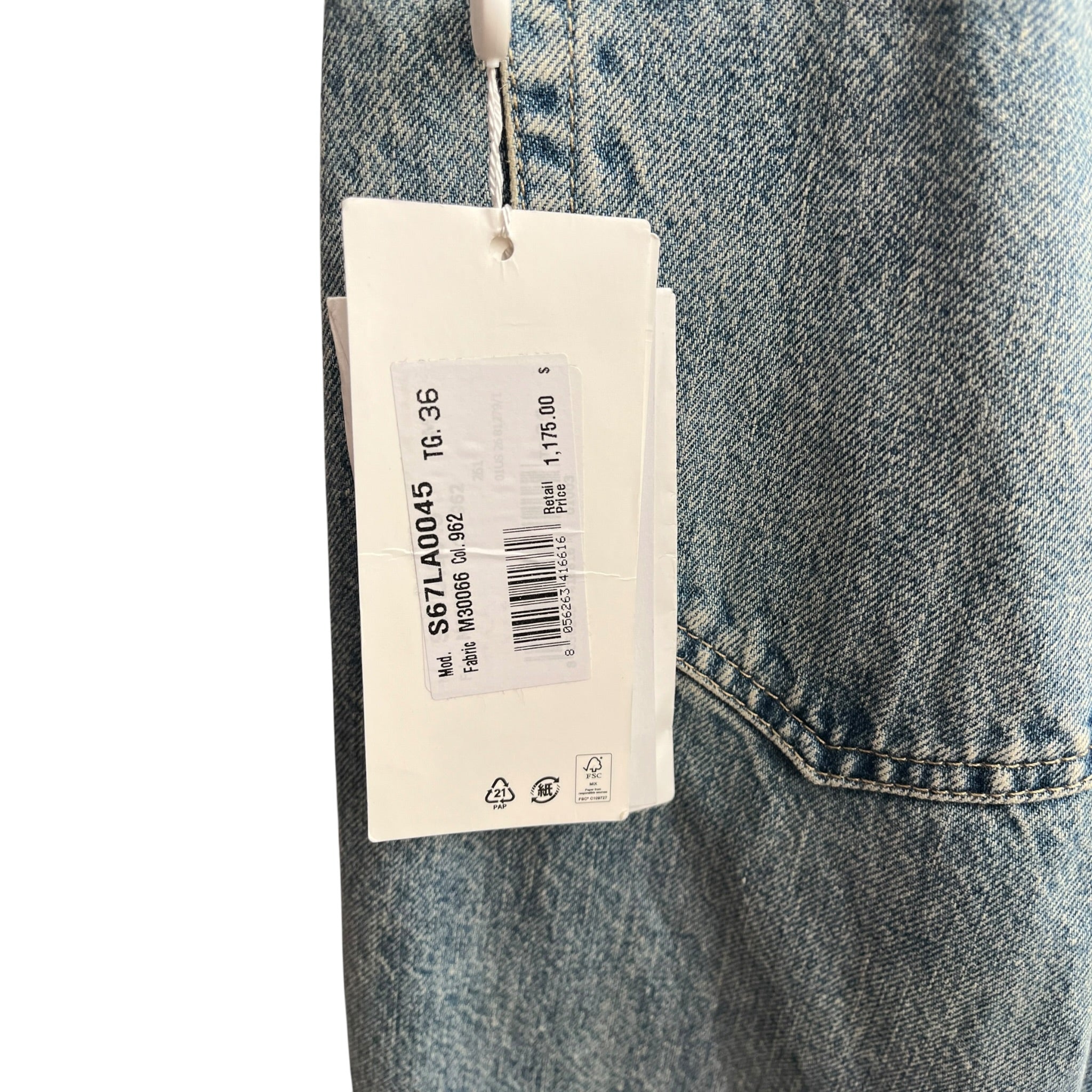 Maison Margiela/Straight Pants/36/Cotton/BLU/2026-S67LA0045 view 3