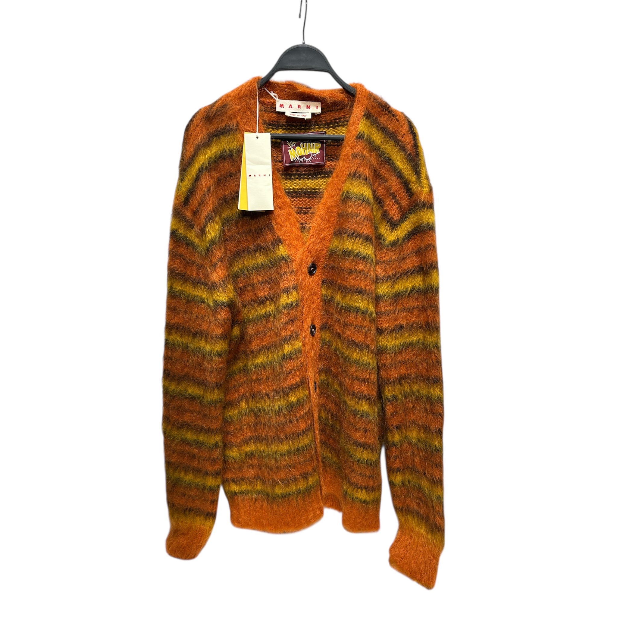 MARNI/Cardigan/Stripe/Wool/BRW/fuzzy mohair view 1