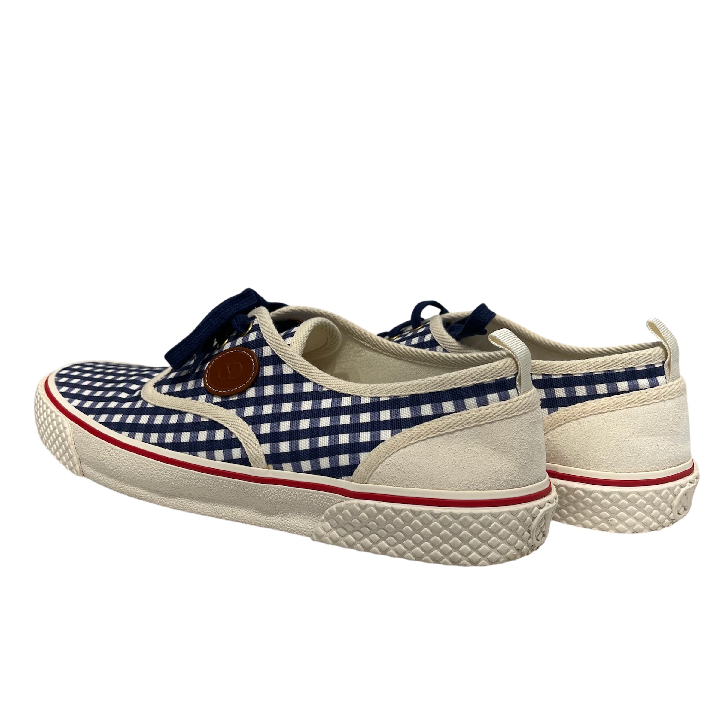 VALENTINO GARAVANI/Low-Sneakers/US 11/Gingham Check/Leather/BLU/ view 2