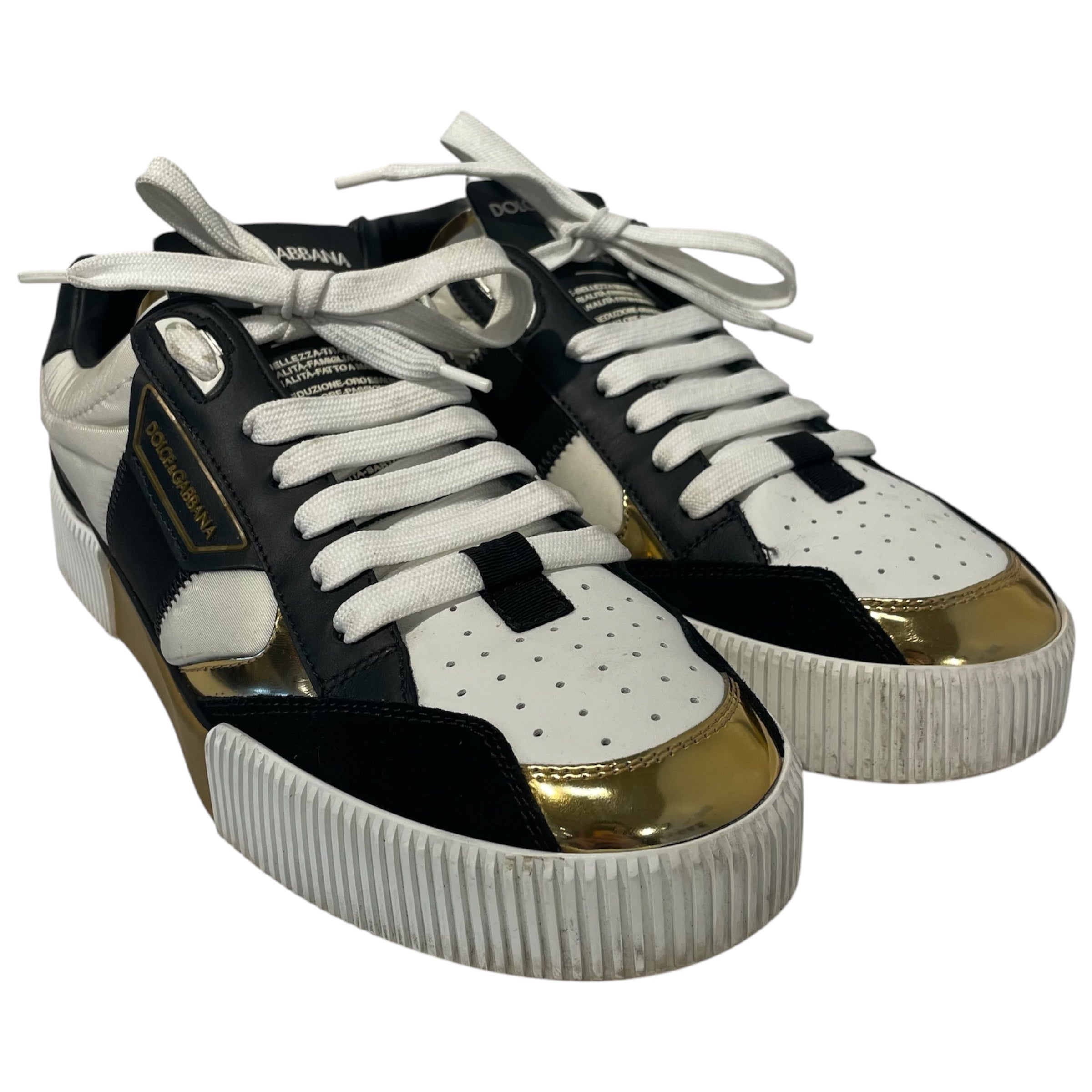 DOLCE&GABBANA/Low-Sneakers/US 7/Leather/BLK/cs 1694