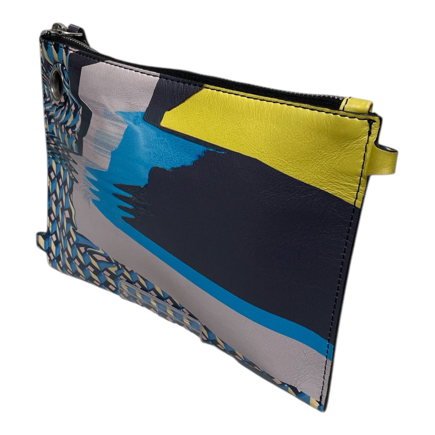 DRIES VAN NOTEN/Bag/All Over Print/Leather/BLU/multicolor pouch view 2