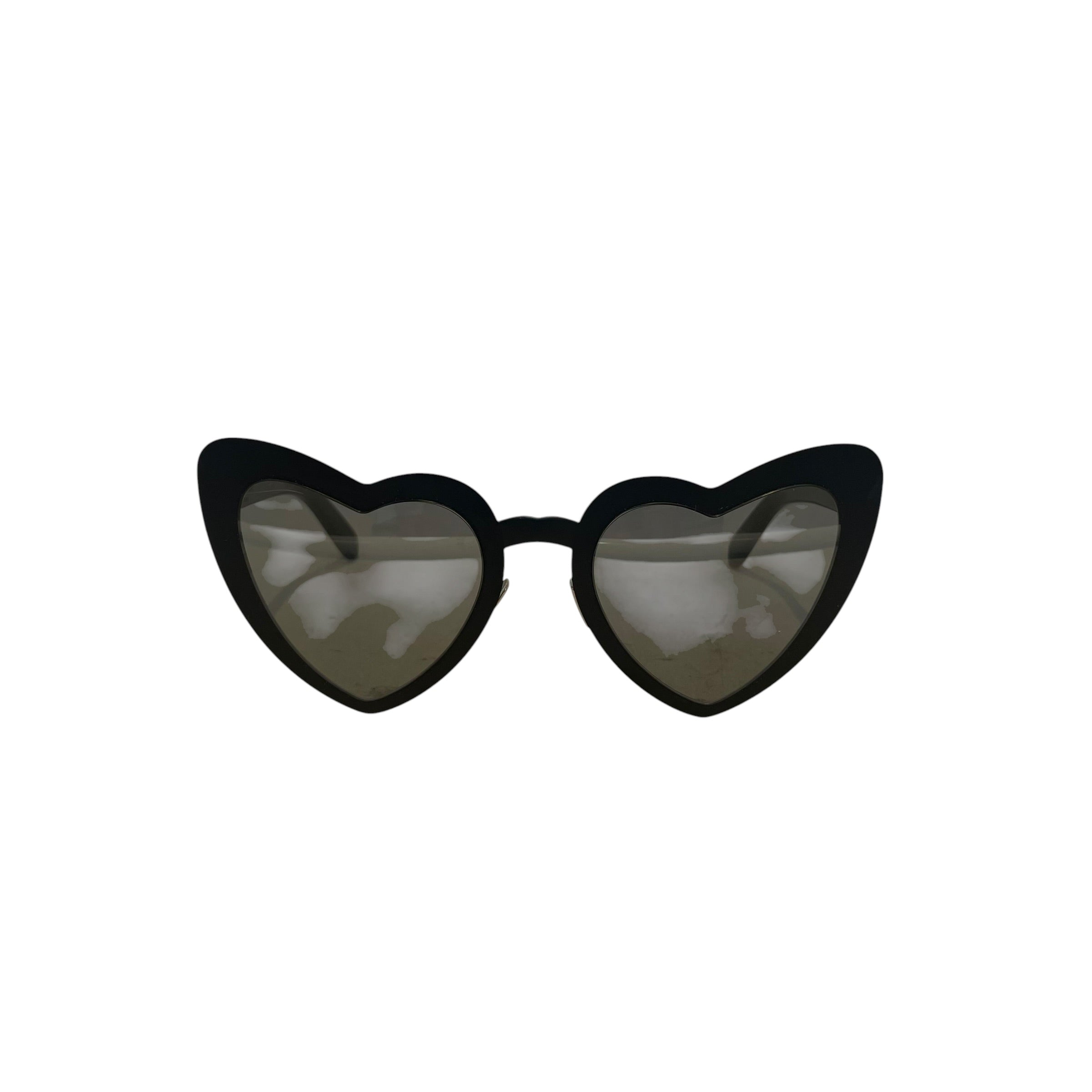 SAINT LAURENT/Sunglasses/Plastic/BLK/heart lens/sil nose hardware view 1