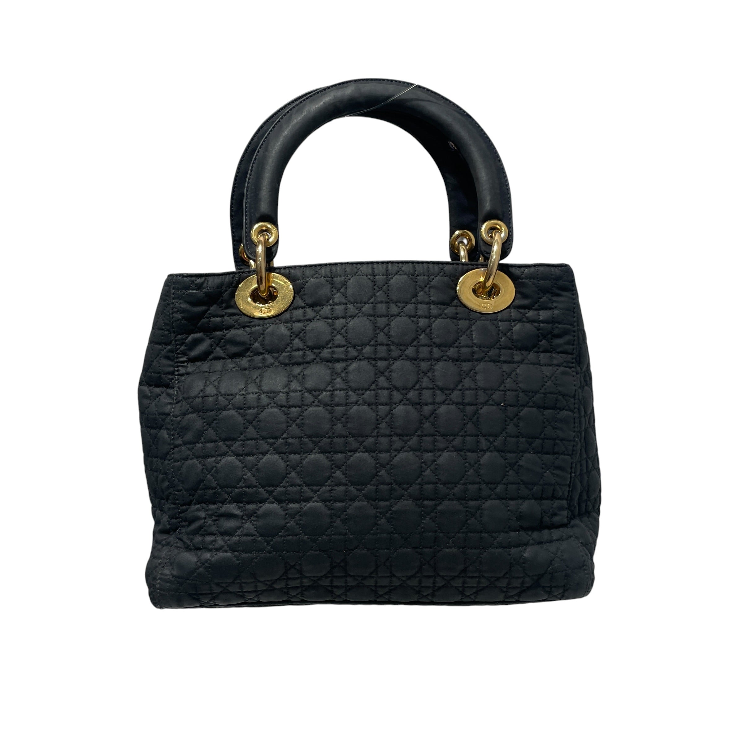 Christian Dior/Hand Bag/Monogram/Leather/BLK/Cannage Lady Dior Bag view 2