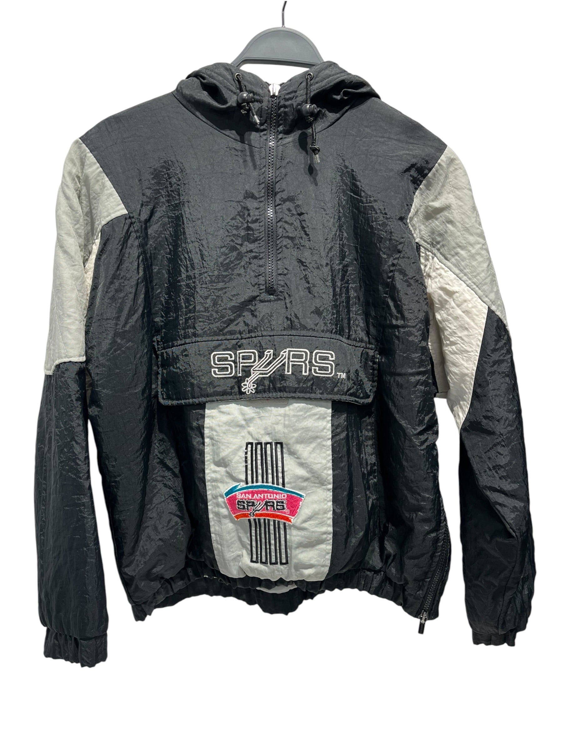STARTER/Hoodie/XL/Nylon/GRY/w blk halfzip puffer,, spurs view 1